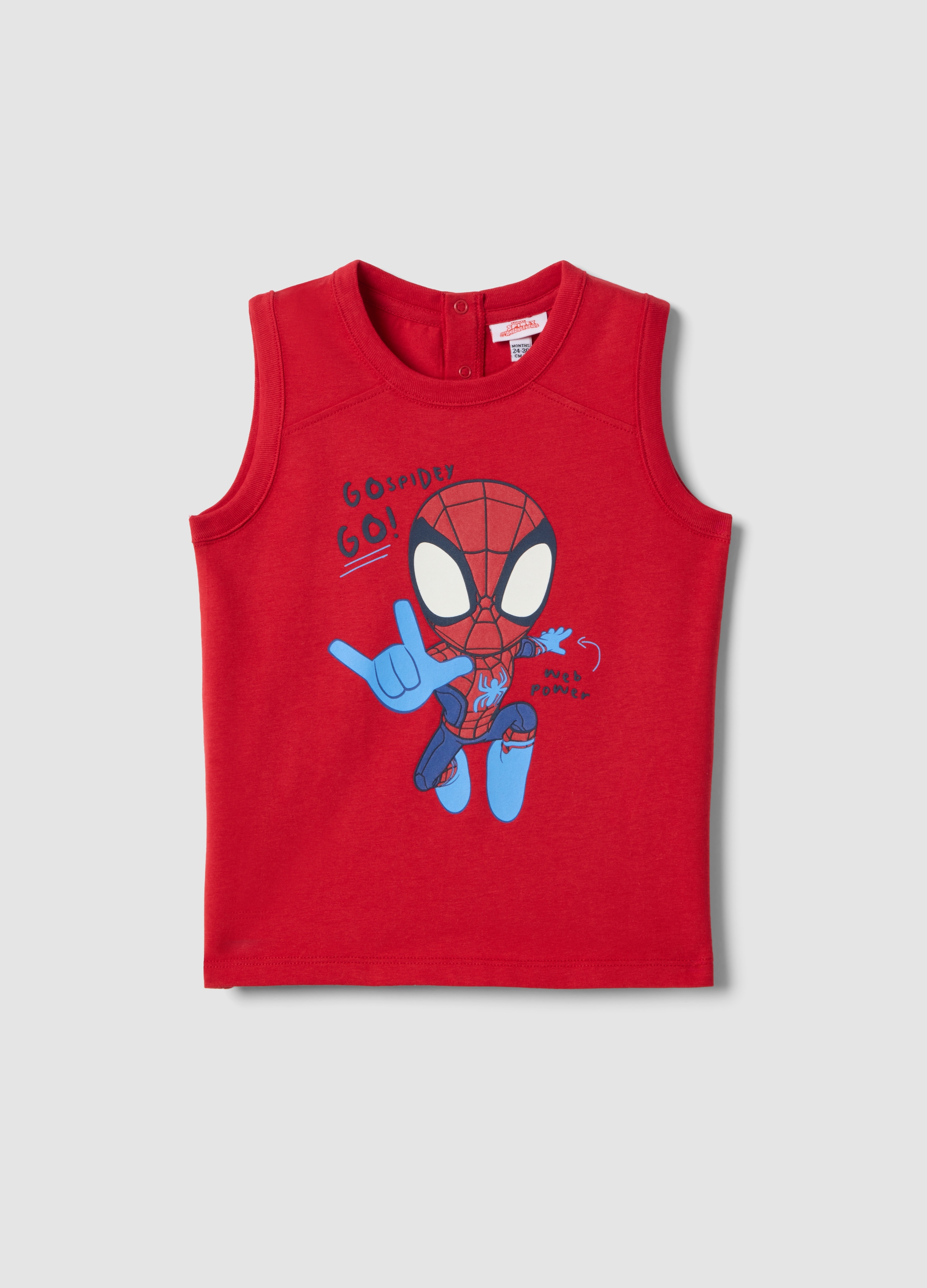 FAGOTTINO, Camiseta De Tirantes Roja De Algodón Puro Para Niño Con Spiderman, Corte Regular, Niño, Rojo, Talla: 30-36