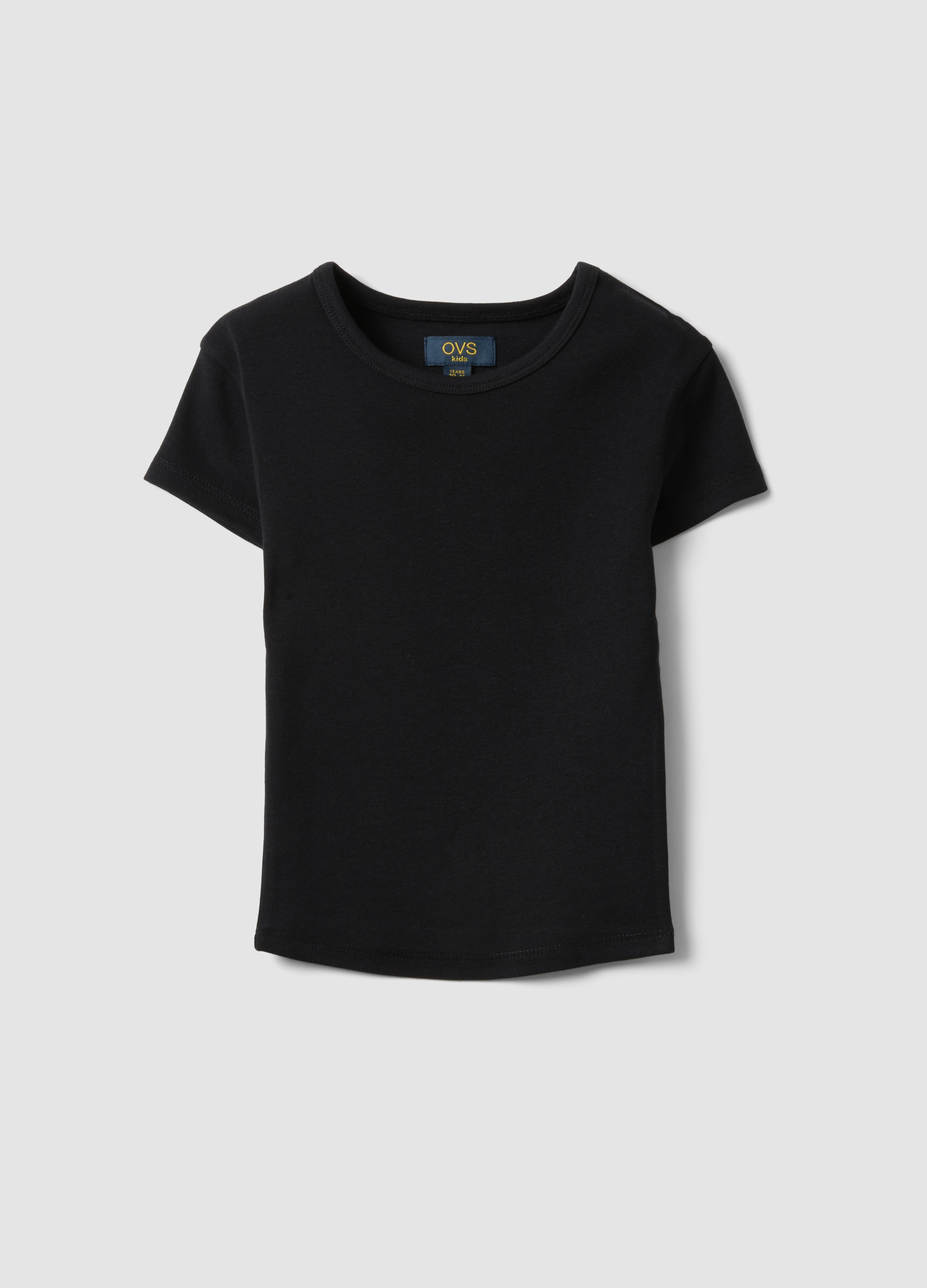 OVS KIDS, T-shirt Fitted In Cotone Elasticizzato Nera Da Ragazza, Niña, Negro, Talla: 11-12