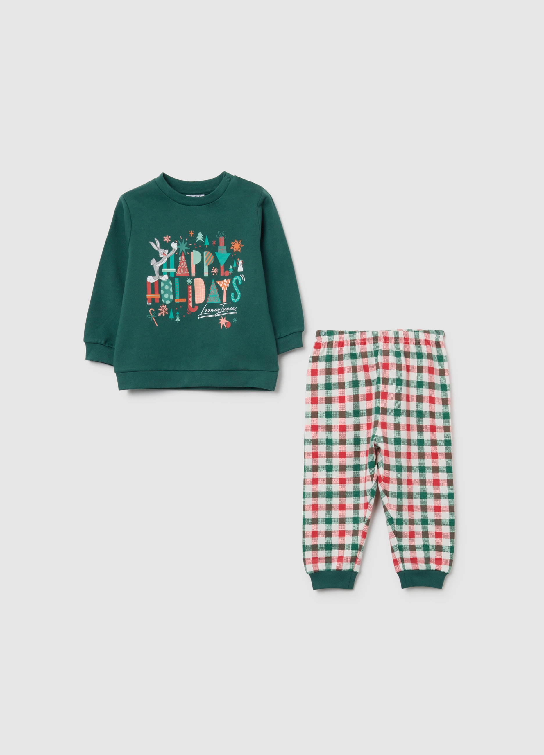 FAGOTTINO, Pigiama Natalizio Da Neonato In Puro Cotone Multicolor Regular Fit, Niño, Verde/rosso, Talla: 12-18