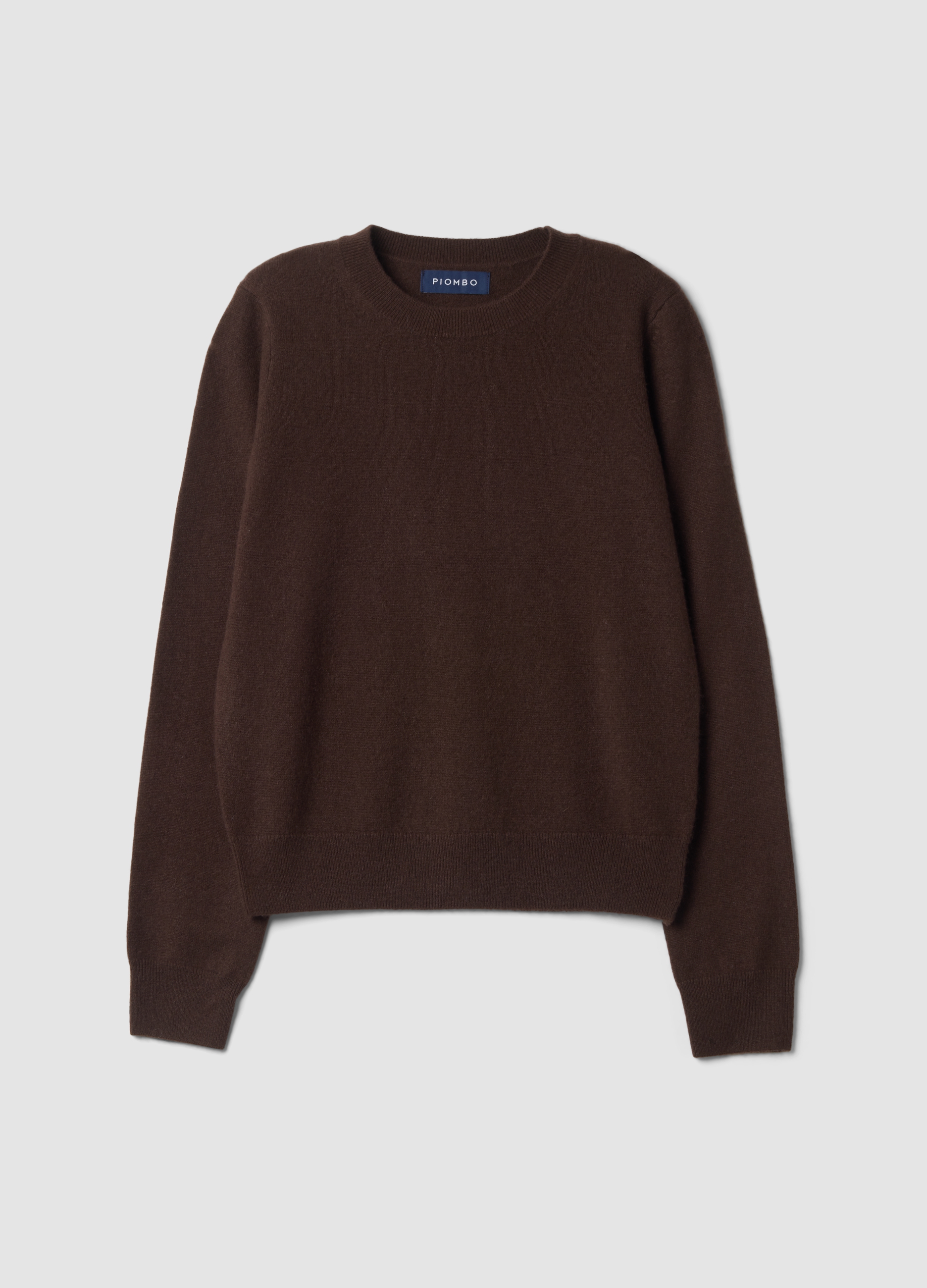Piombo Contemporary, Maglia Marrone In Puro Cashmere A Girocollo, Donna, Marrone, Taglia: M