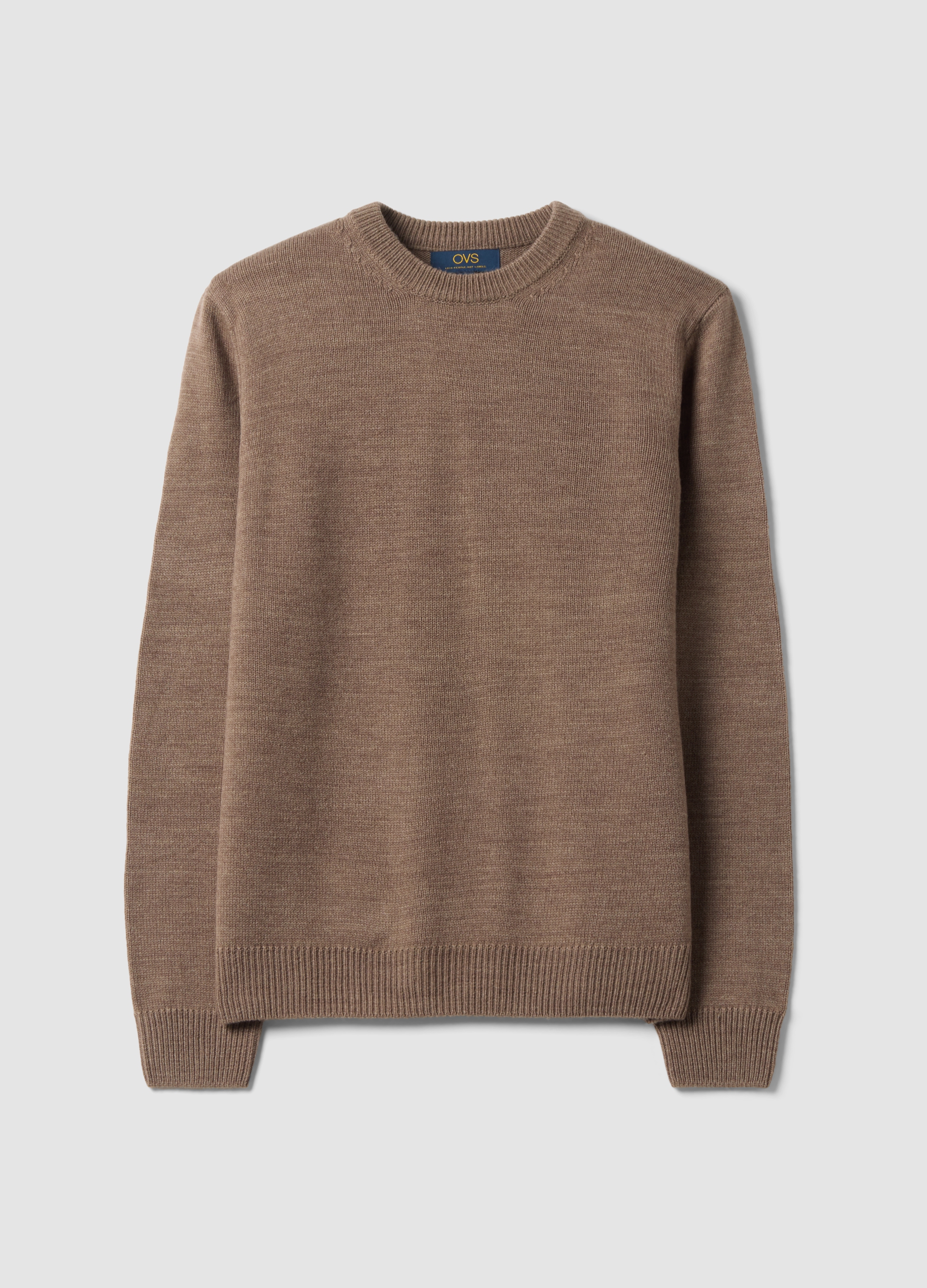 OVS, Maglia Marrone Girocollo In Jersey Knit Regular Fit, Uomo, Marrone, Taglia: S