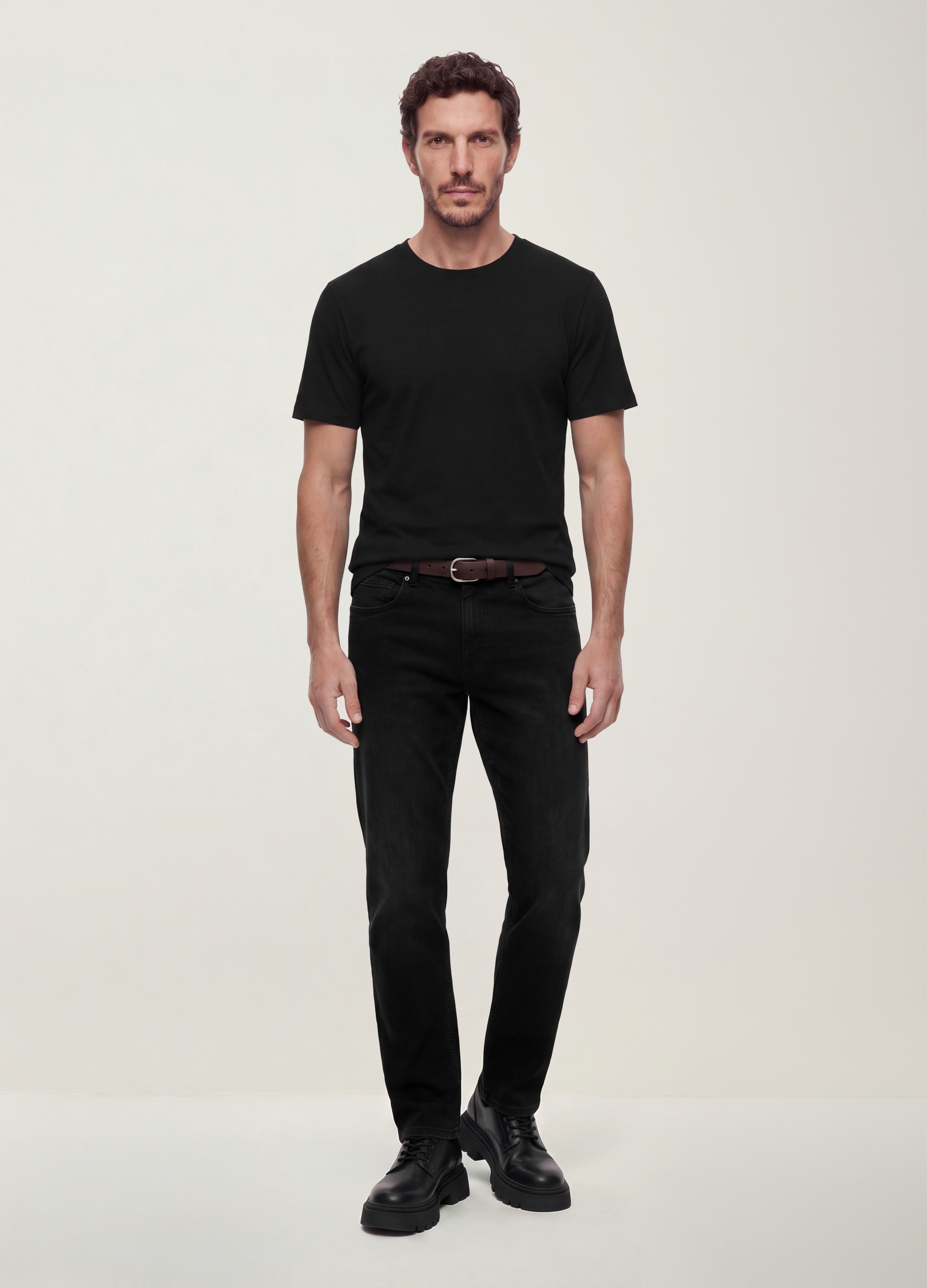 REPUBLIC OF DENIM, Jeans Neri In Cotone Elasticizzato Comfort Fit, Uomo, Nero, Taglia: 46