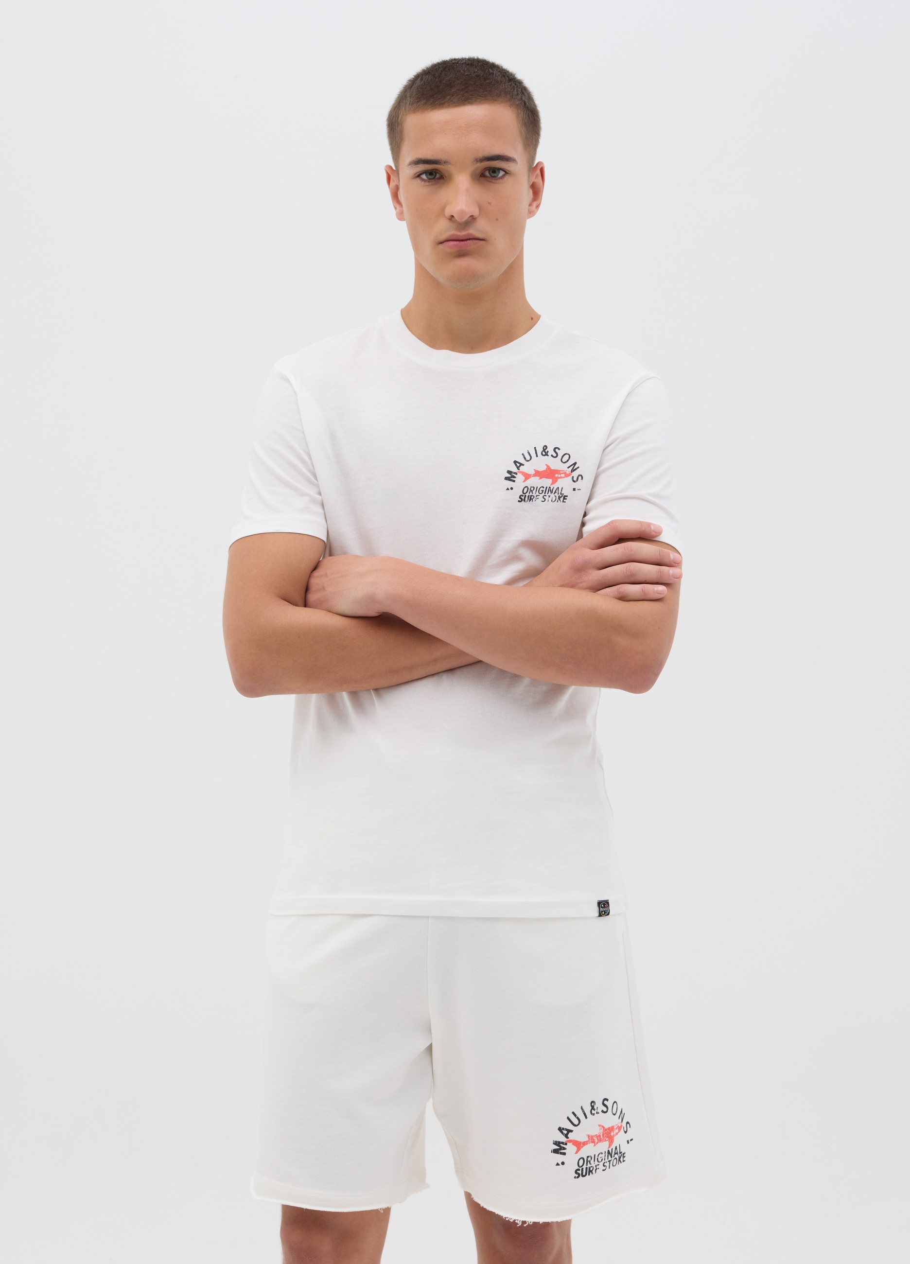 OVS , T-shirt Bianca A Maniche Corte Maui & Sons, Uomo, Bianco, Taglia: S