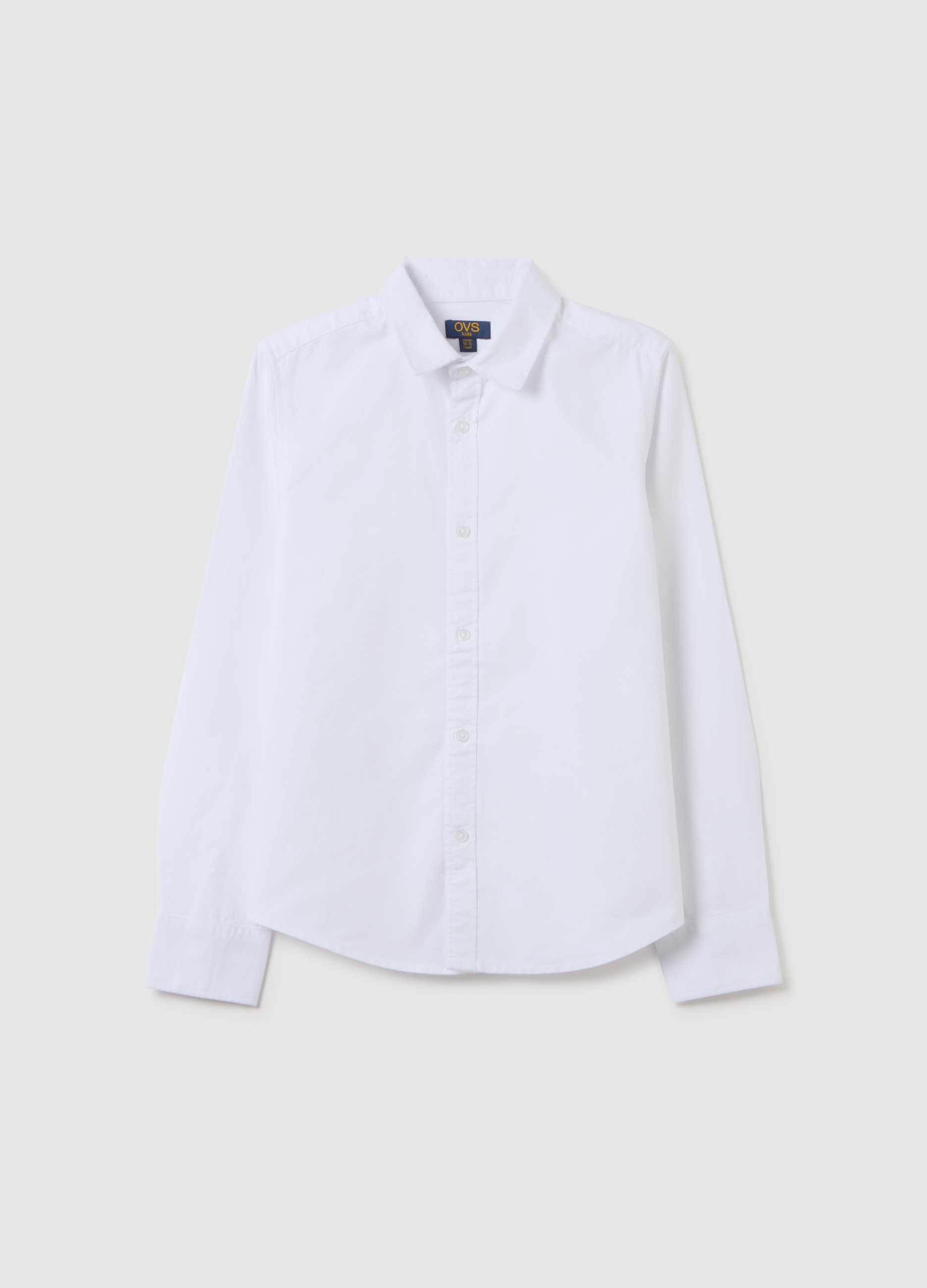Camisa Blanca De Niño En Puro Algodón Ajuste Regular, Niño, Blanco óptico, Talla: 14-15