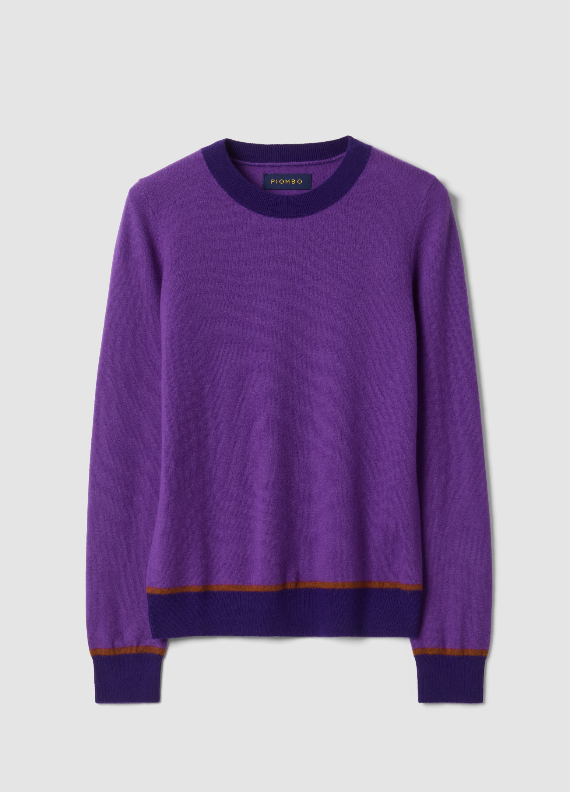 PIOMBO, Maglia Viola In Pura Lana Girocollo, Donna, Viola, Taglia: S
