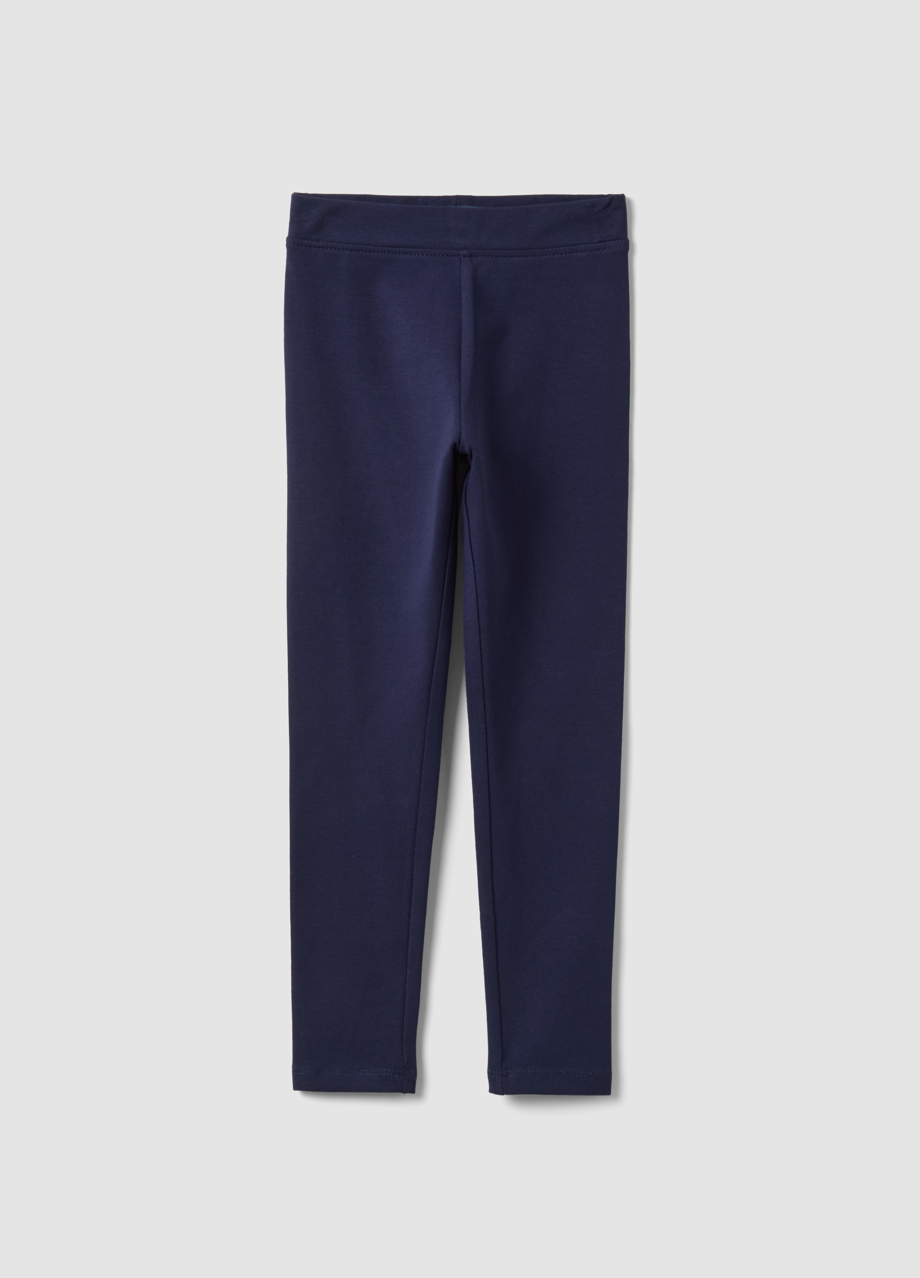OVS KIDS, Leggings Blu In Cotone Organico Elasticizzato Skinny Per Bambina, Blu, Taglia: 3-4