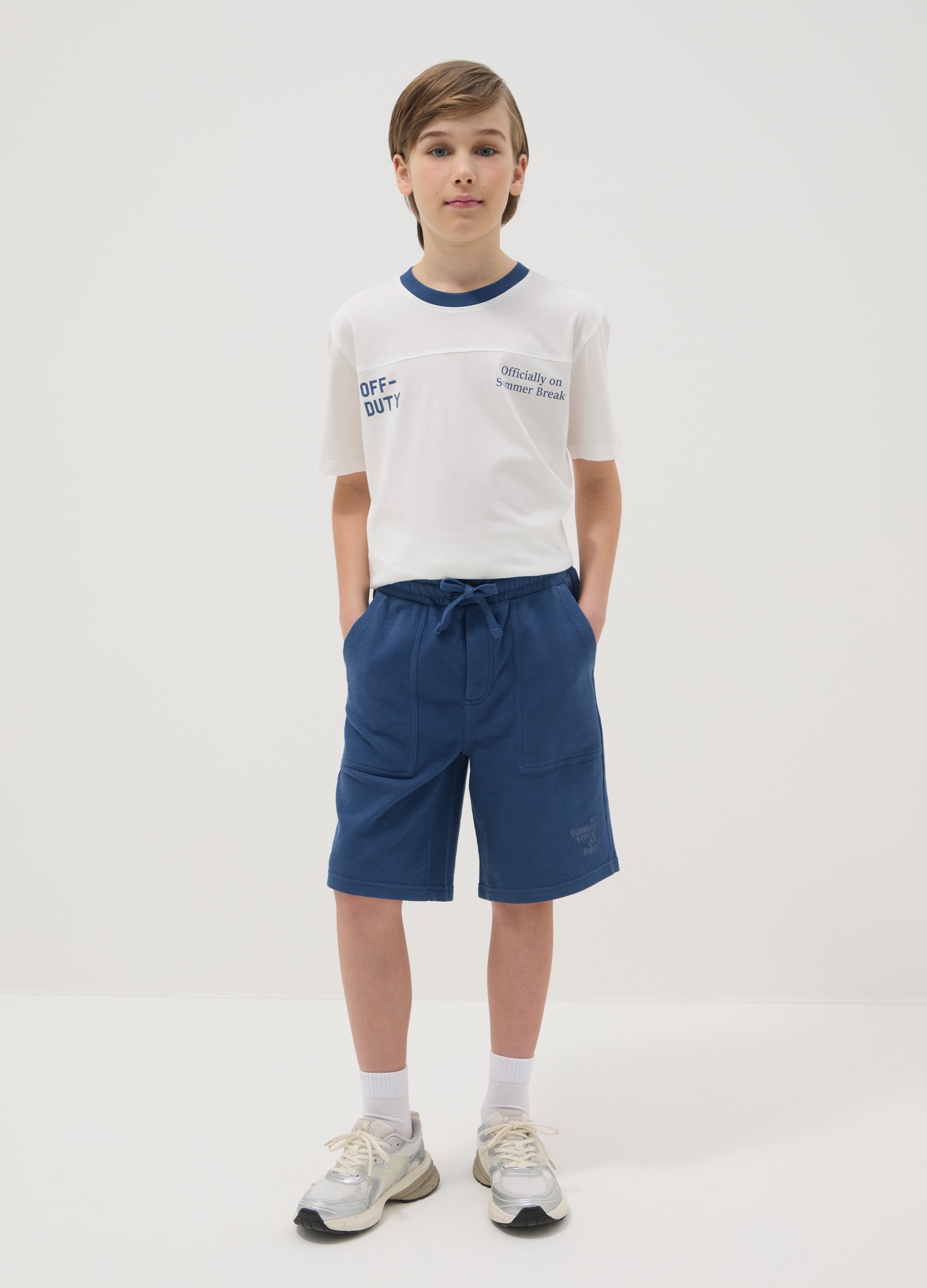 OVS KIDS, Boys' Pure Cotton Blue Shorts Regular Fit, Niño, Blu Bluette, Talla: 12-13