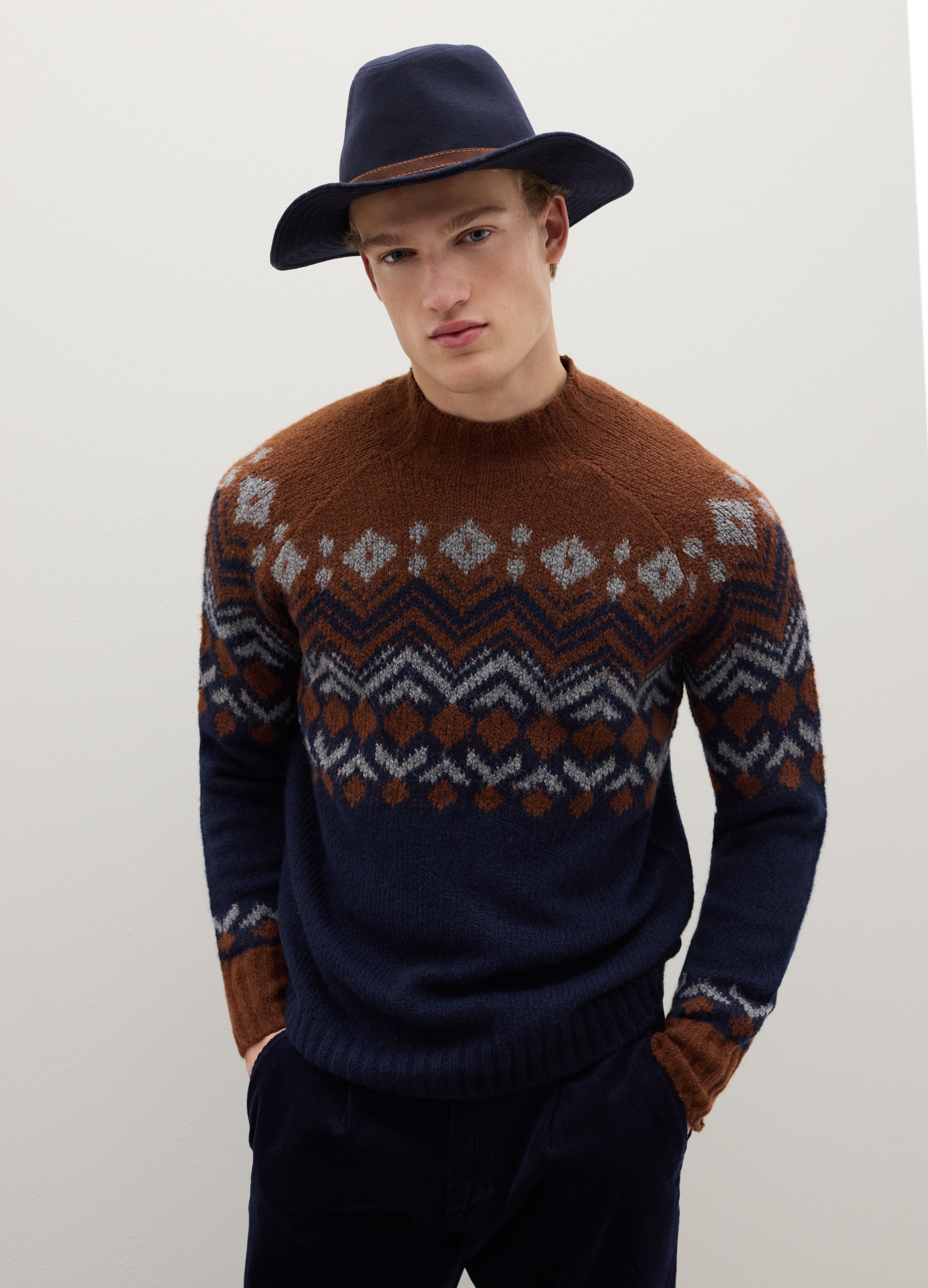 PIOMBO, Cappello In Pura Lana Blu, Uomo, Multicolor, Taglia: M