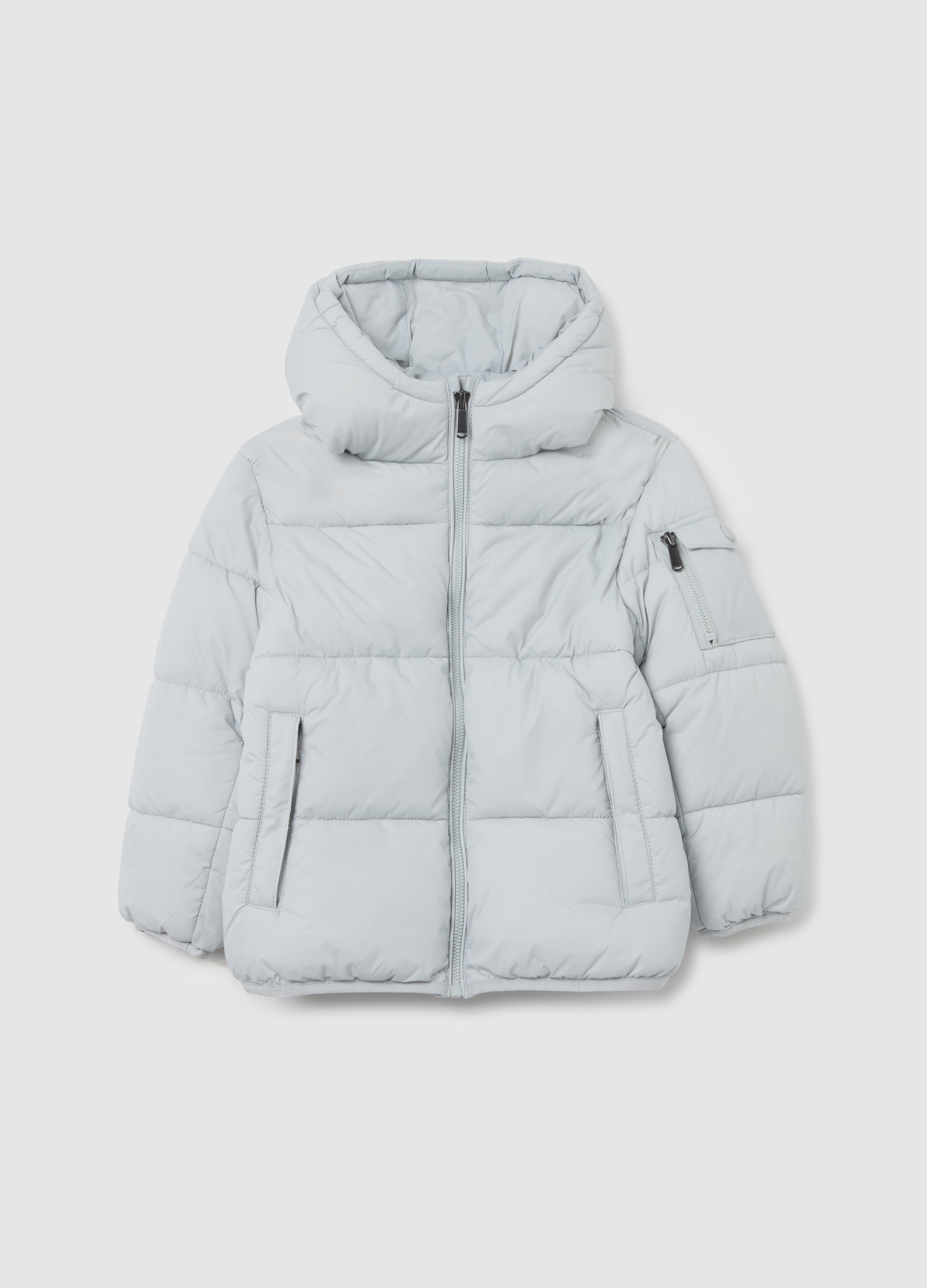 OVS KIDS, Chaqueta Iconic Puffer Gris Claro Para Niños Con Capucha, Niño, Gris claro, Talla: 5-6
