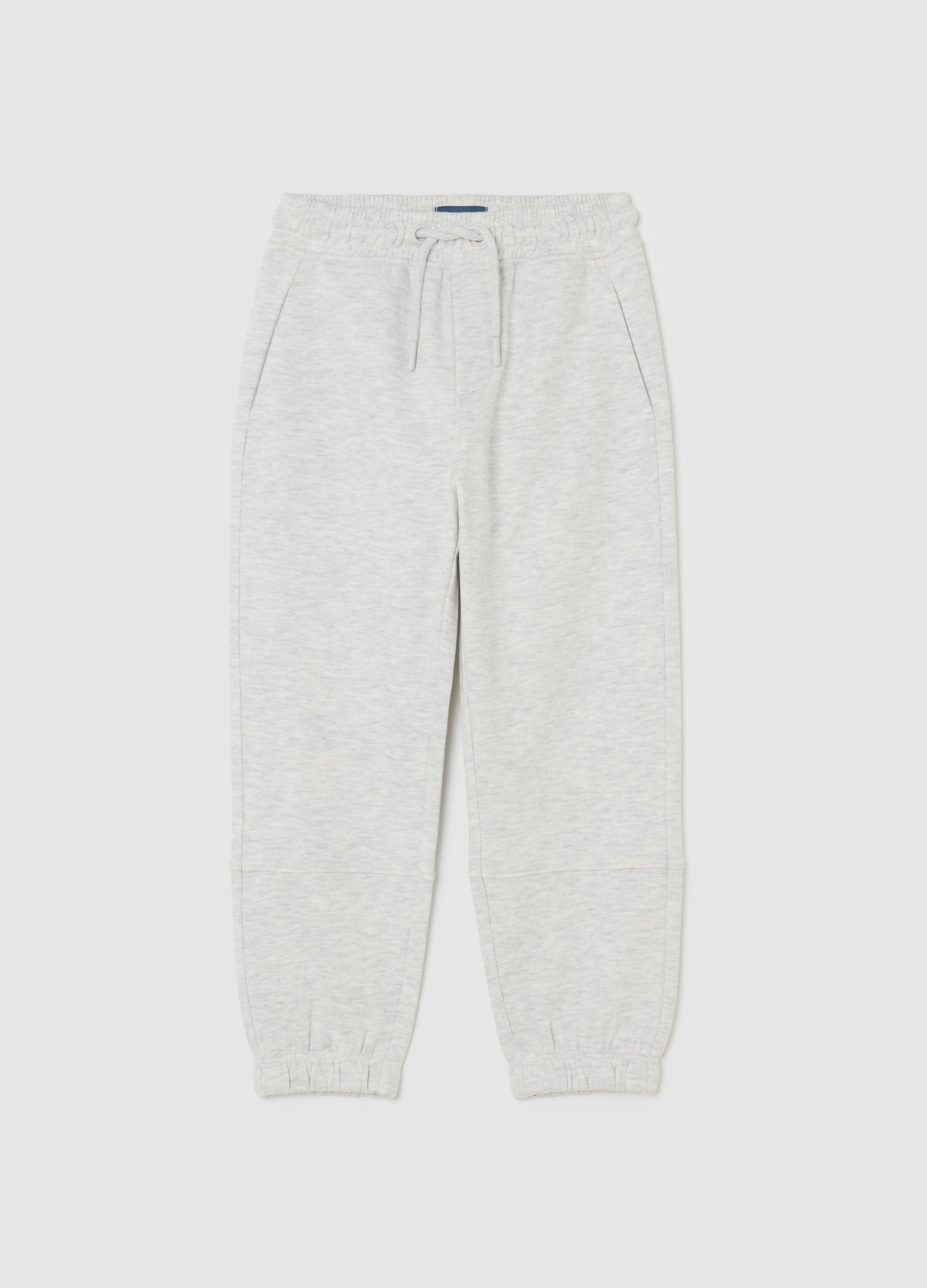 OVS KIDS, Pantalones Jogger Grises Para Niños En Ajuste Cómodo De Algodón Puro, Niño, Gris claro jaspeado, Talla: 3-4