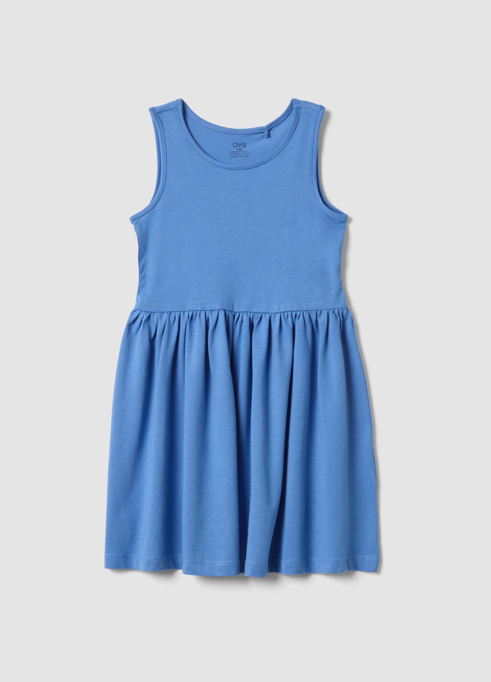 OVS KIDS, Vestido Azul Celeste Sin Mangas De Algodón Puro Para Niña, Corte Regular, Niña, Azul oscuro, Talla: 5-6
