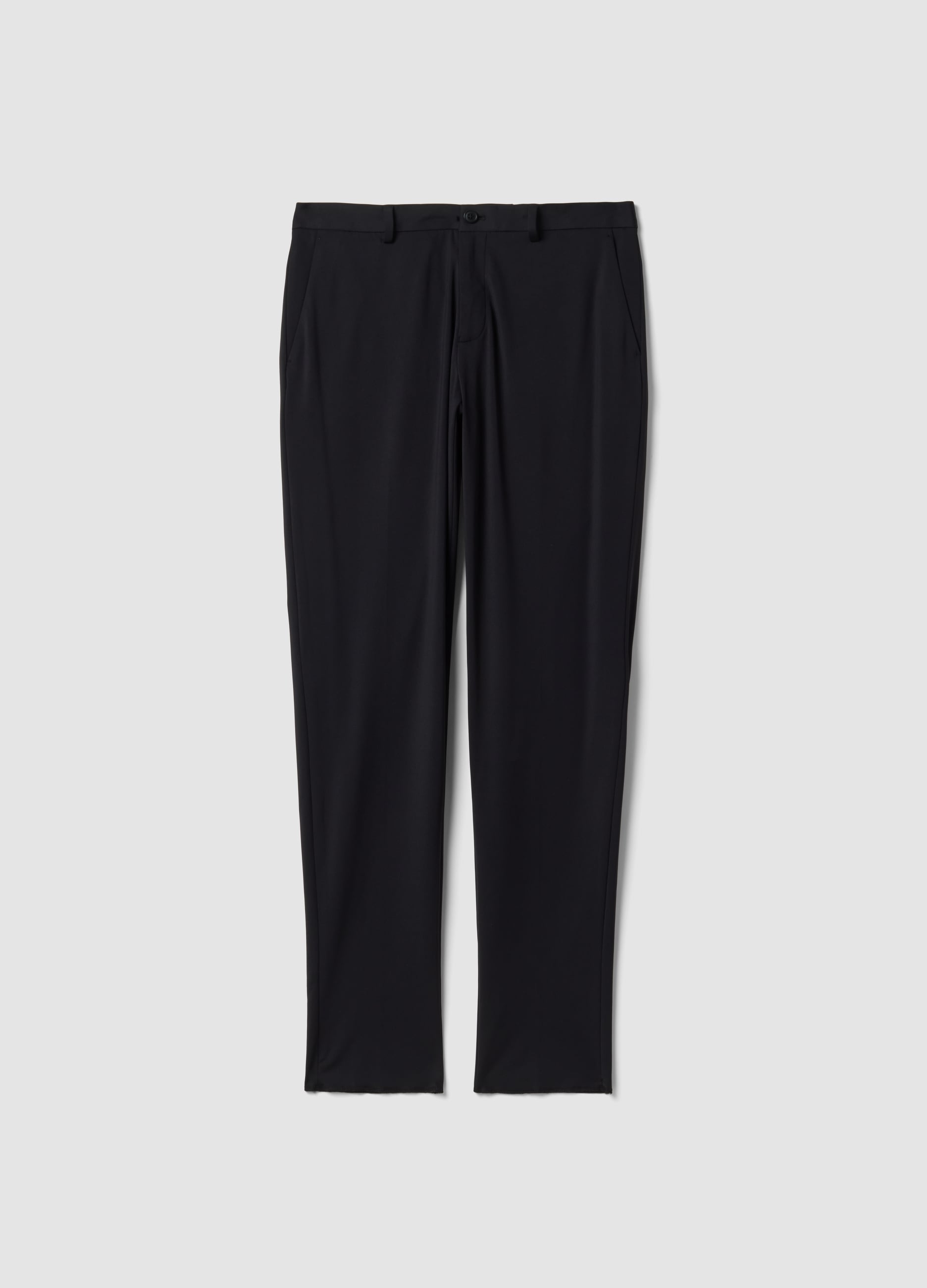 Piombo Tech, Pantaloni Formali Neri In Tessuto Elasticizzato 4 Way Stretch Slim Fit, Uomo, Nero, Taglia: 46