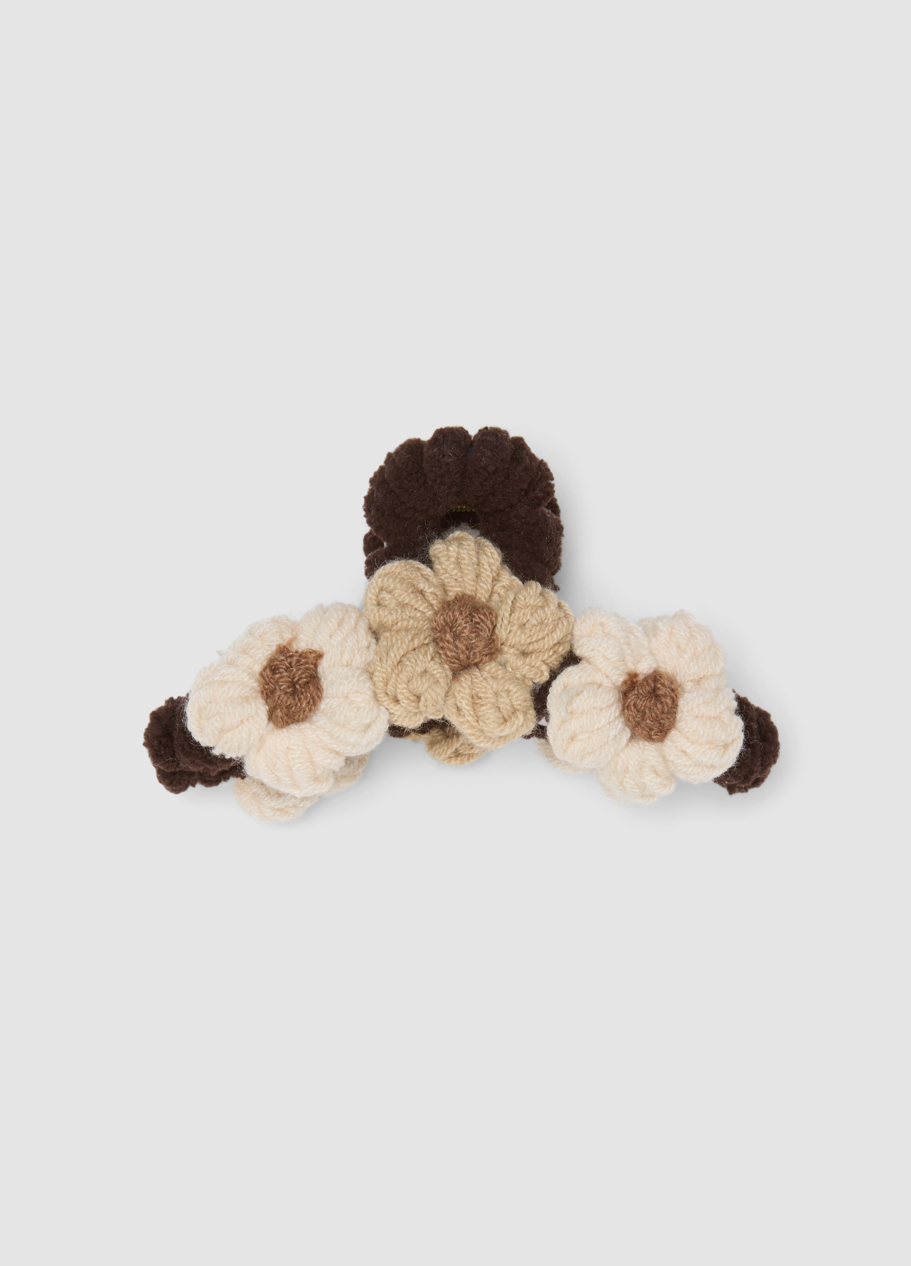 OVS, Pinza Per Capelli Marrone Con Fiori Lavorati, Donna, Marrone, Taglia: ONE SIZE