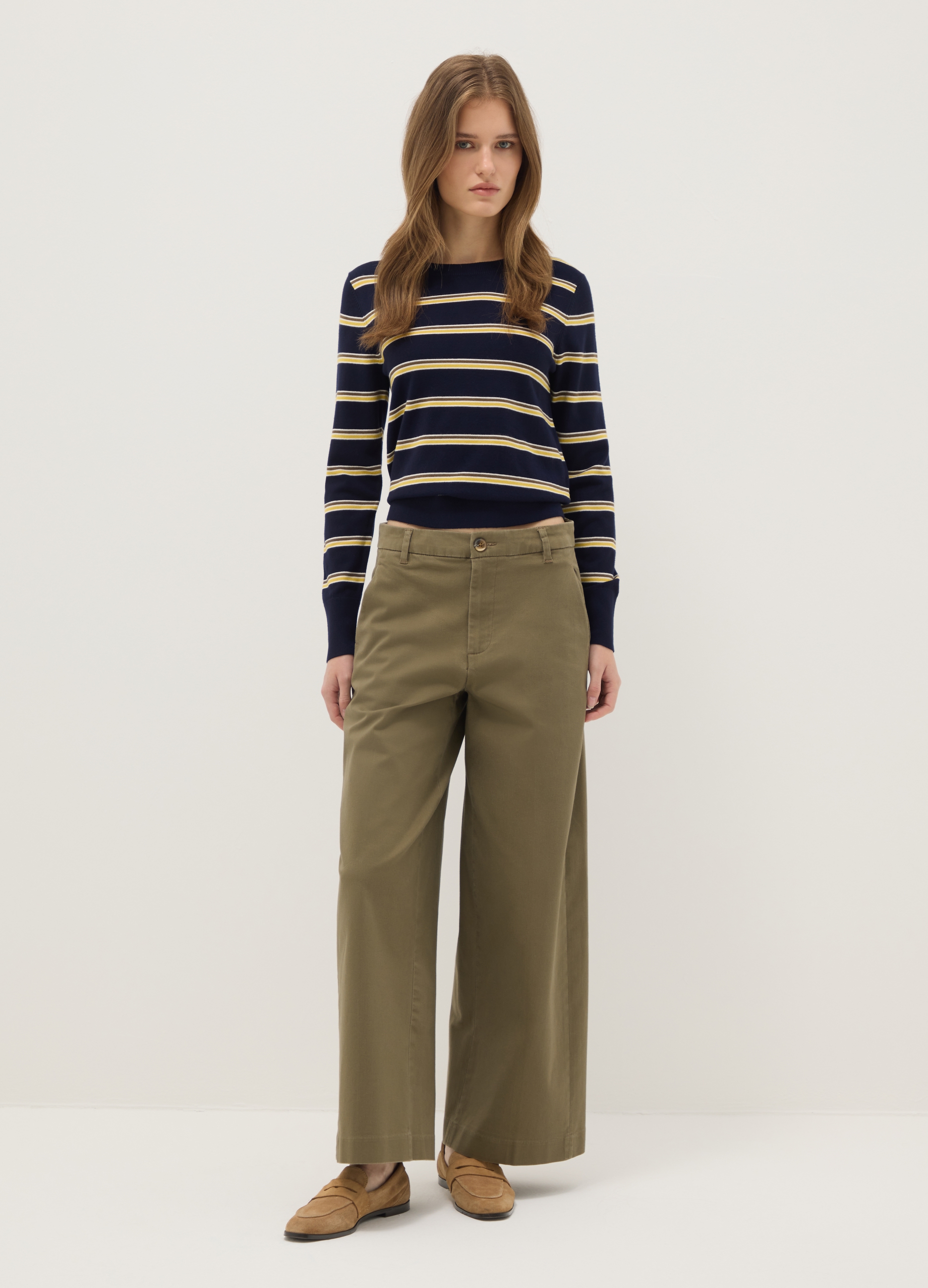 OVS, Maglia A Righe Multicolor Con Maniche Lunghe Regular Fit, Donna, Multicolor, Taglia: S