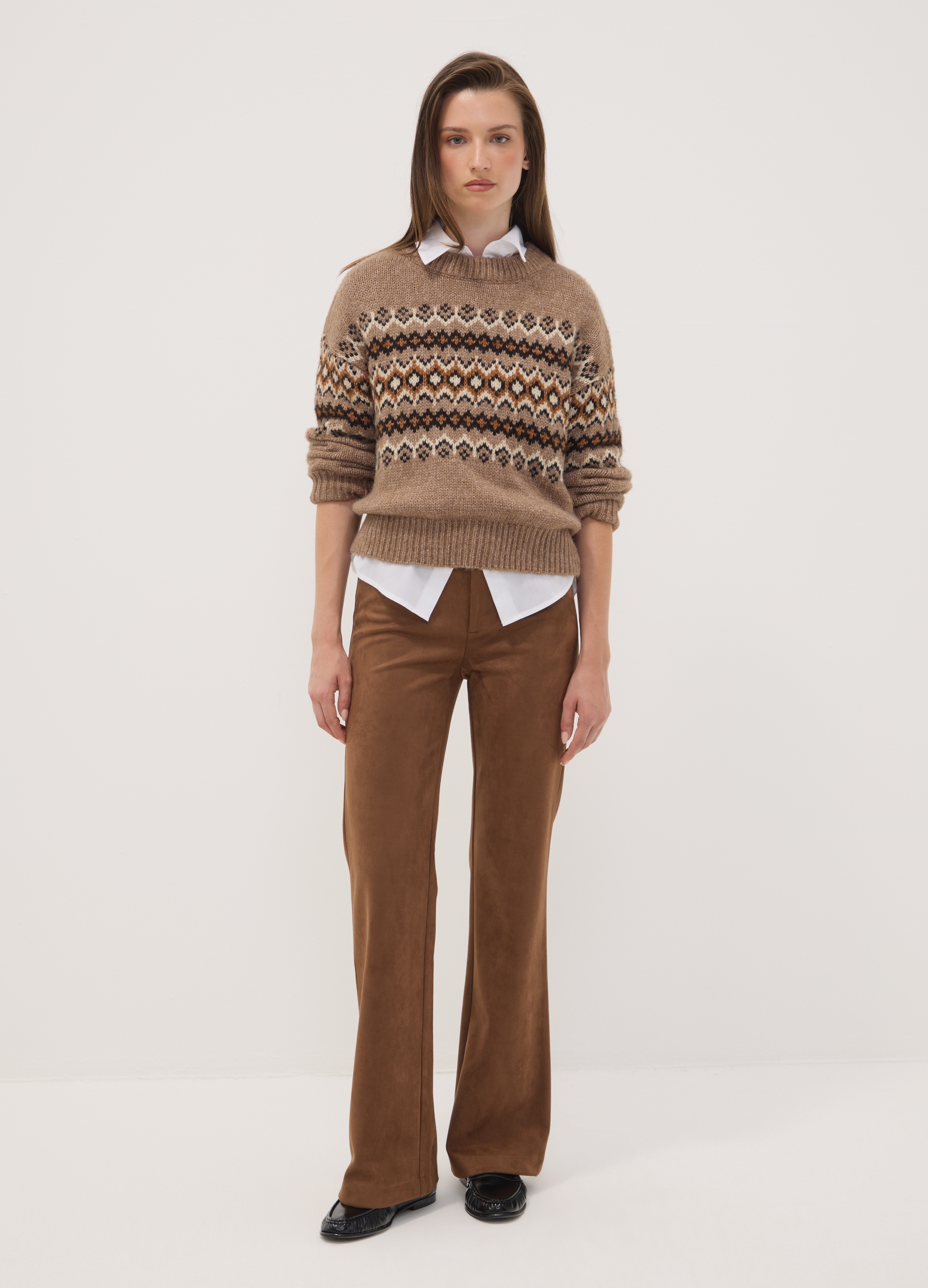 OVS, Pantaloni Marroni Flare In Tessuto Elasticizzato, Donna, Marrone, Taglia: 42