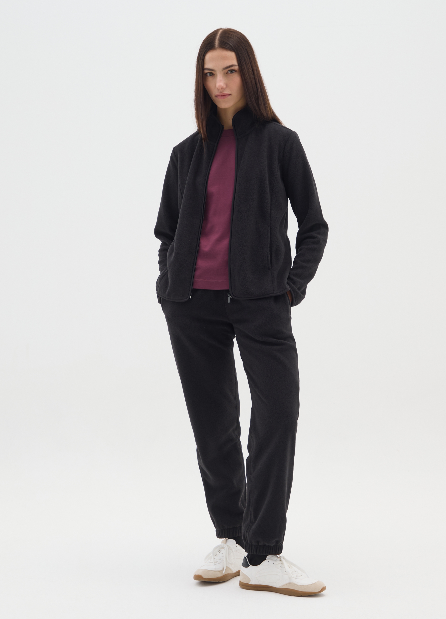 Pantaloni Jogger Neri Regular Fit Con Vita Elasticizzata, Mujer, Gunmetal, Talla: 40