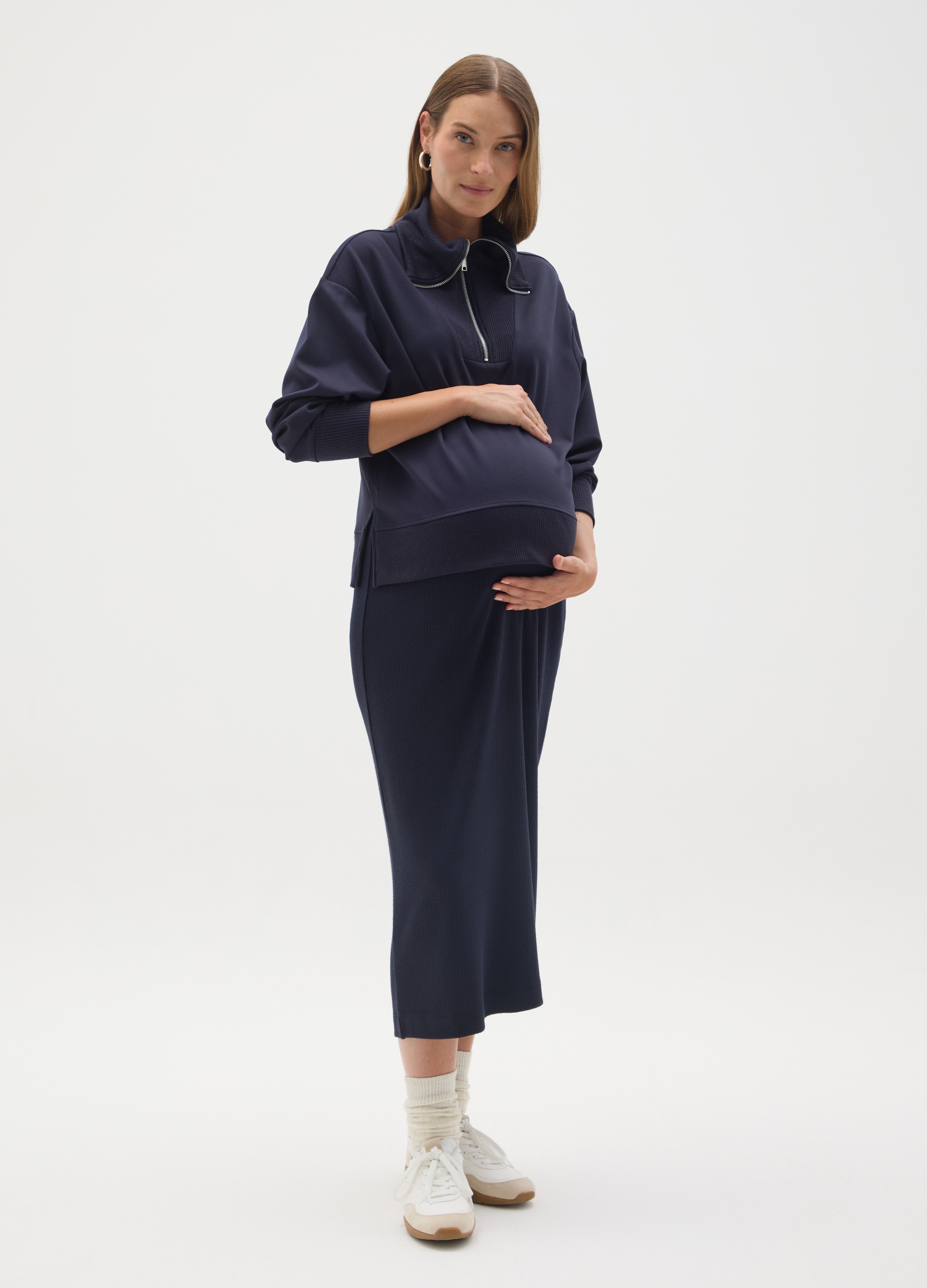OVS, Falda Larga Premamá Elástica Azul, Mujer, Azul oscuro, Talla: 34