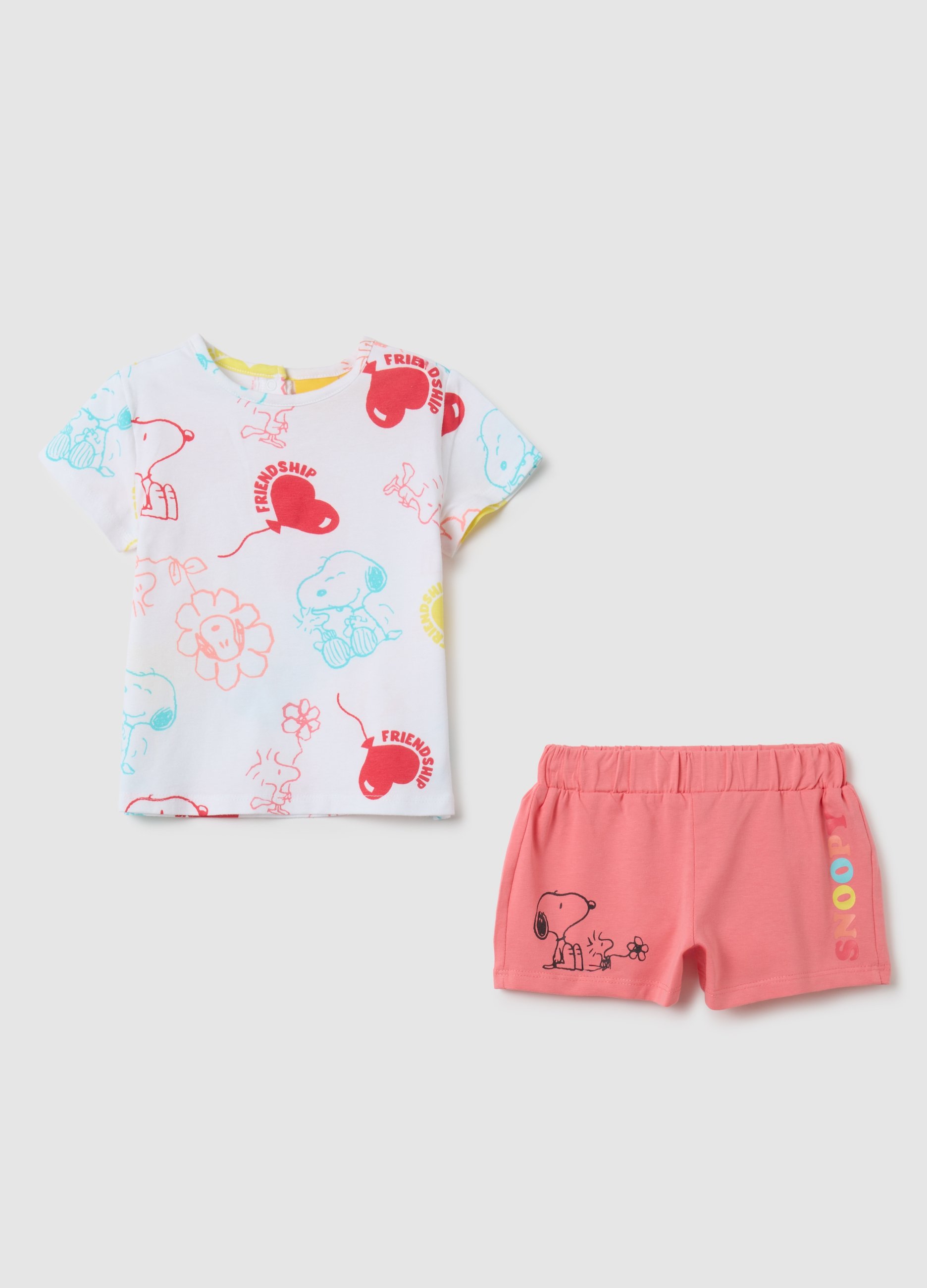 SNOOPY, Completo Da Bambina In Cotone Multicolor Regular Fit, Multicolor, Taglia: 12-18