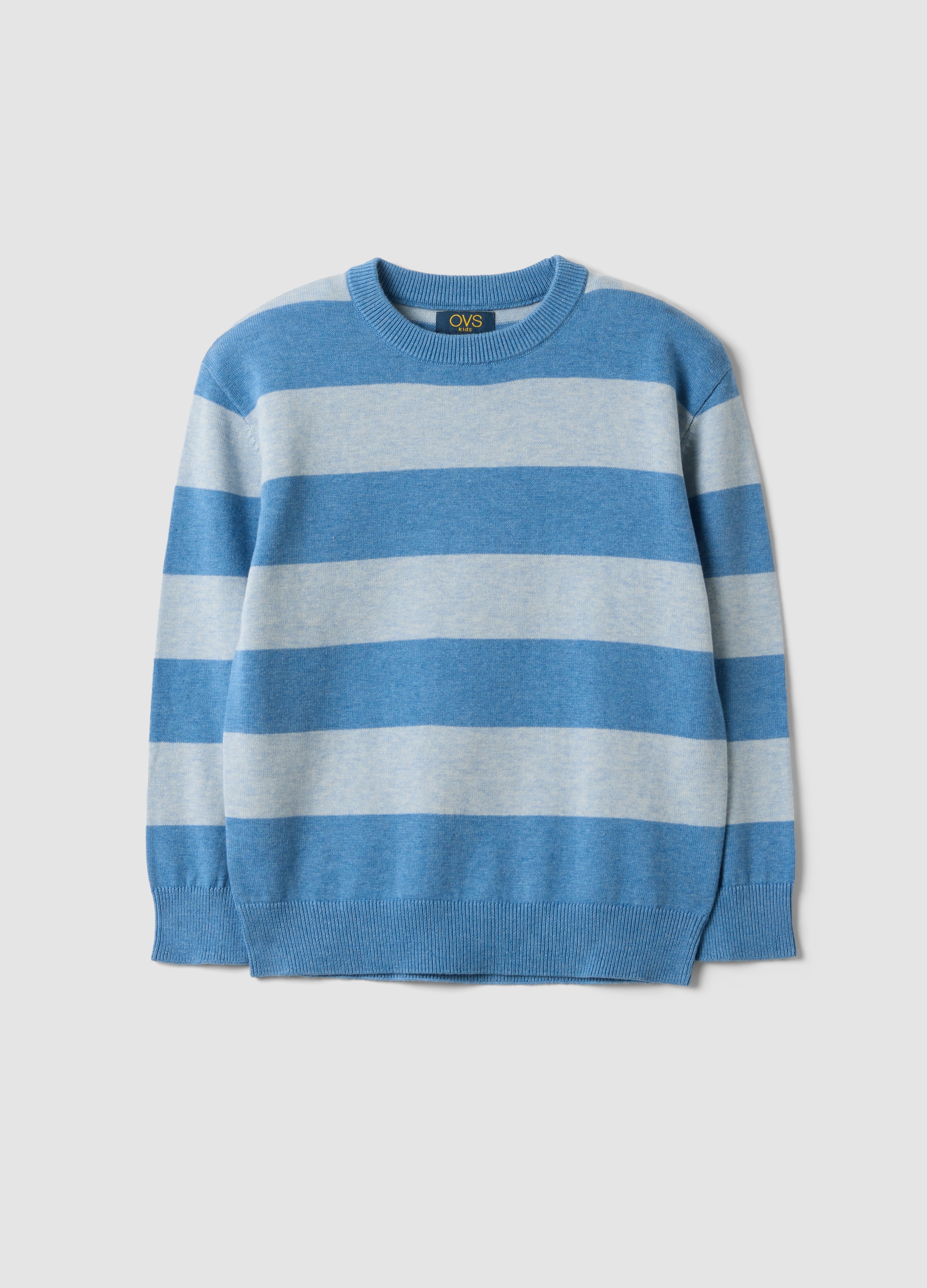 OVS KIDS, Maglia Multicolor In Puro Cotone A Righe Over Fit Per Bambino, Azzurro, Taglia: 4-5