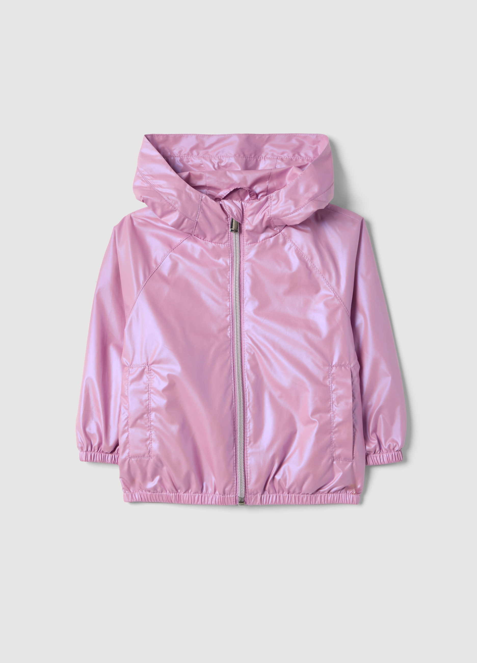 FAGOTTINO, Chaqueta Impermeable Rosa Para Niña, Ajuste Regular Con Cremallera Y Capucha, Niña, Rosa Oscuro, Talla: 24-30