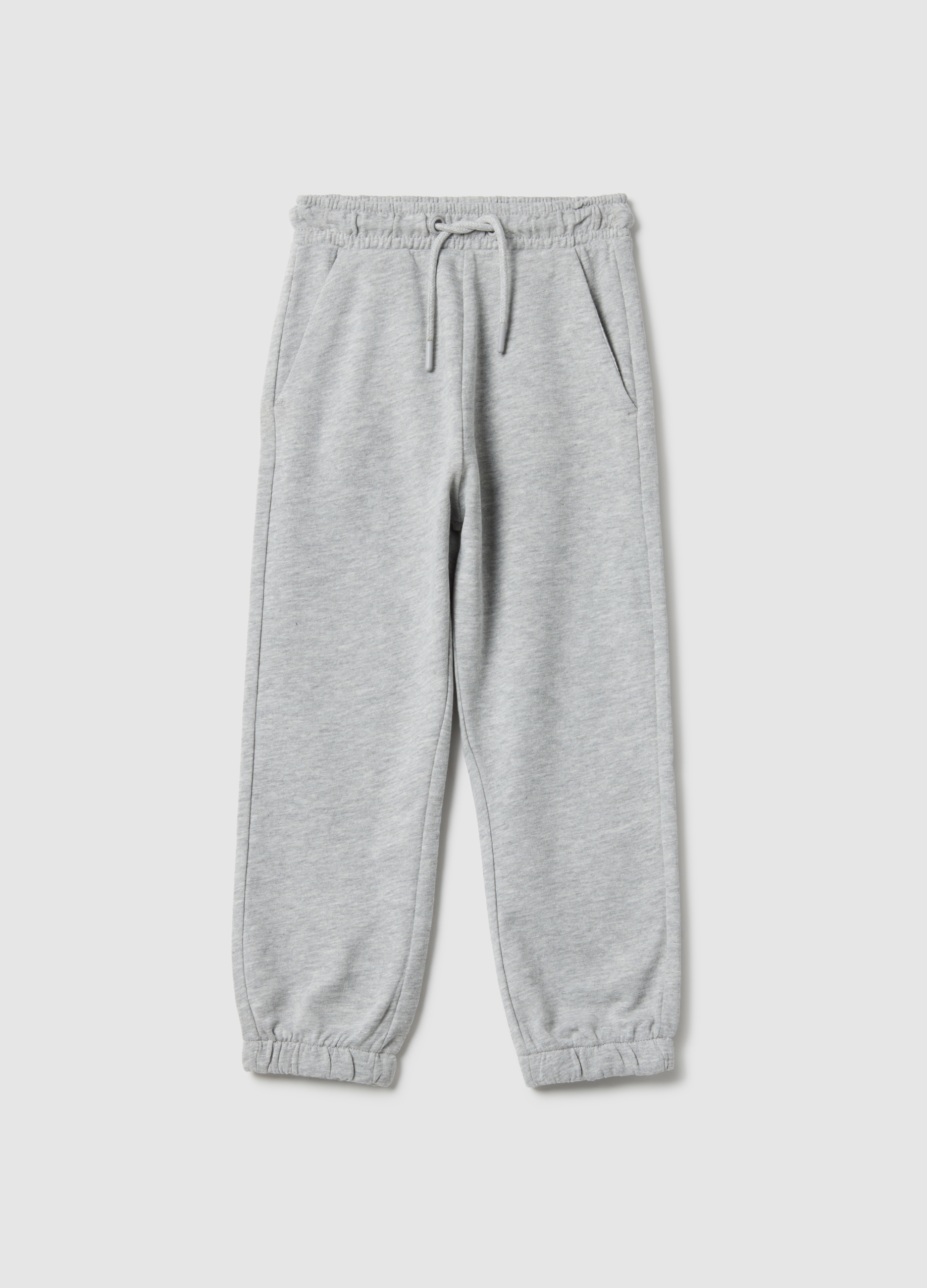 OVS KIDS, Pantaloni In Puro Cotone Grigi Regular Fit Per Bambini, Niño, Gris jaspeado, Talla: 9-10