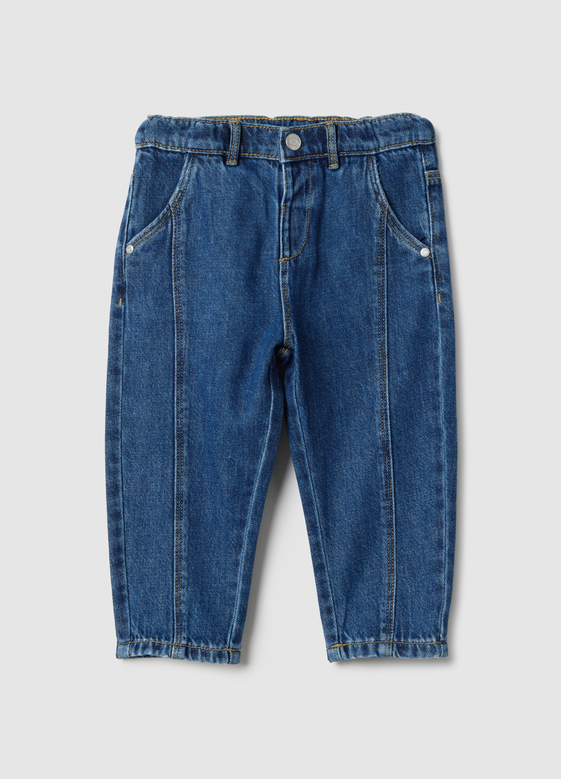 FAGOTTINO, Pantaloni In Puro Cotone Denim Blu Regular Fit Per Bimbo, Bambino, Denim, Taglia: 12-18