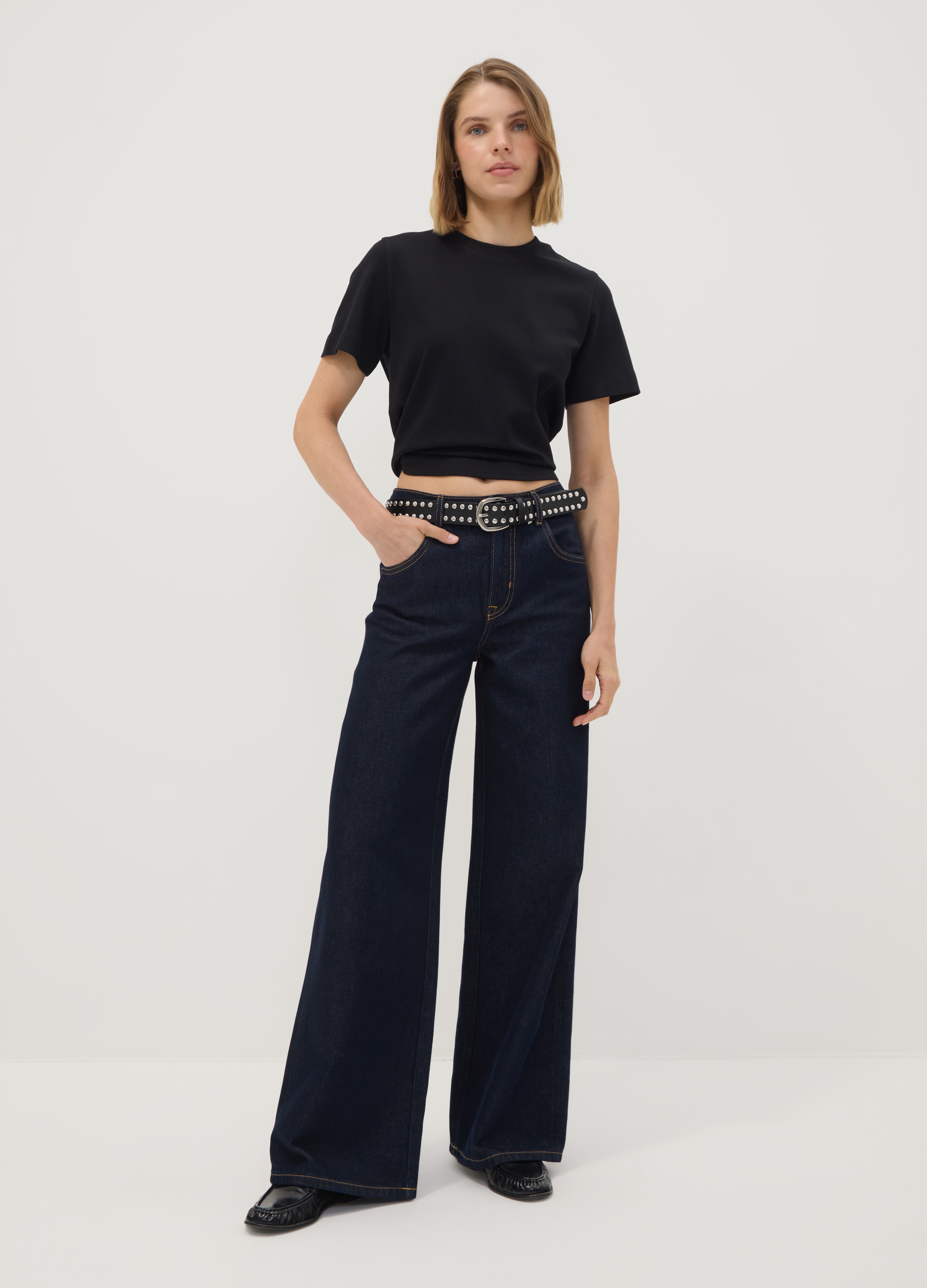 REPUBLIC OF DENIM, Jeans Denim Blu In Misto Cotone E Lyocell Bootcut, Donna, Blu, Taglia: 38