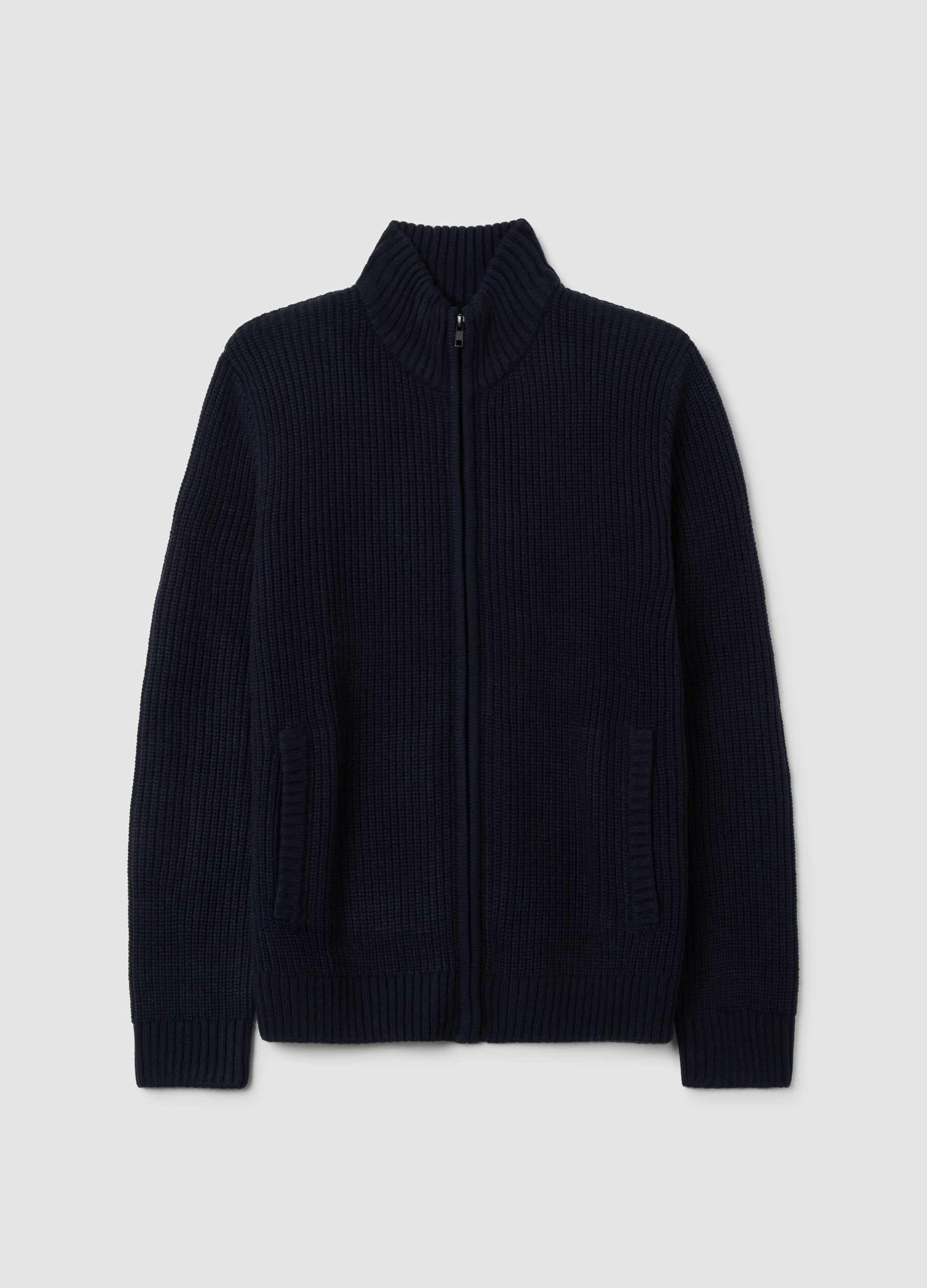 OVS, Cardigan Azul Con Cierre De Cremallera, Hombre, Azul marino, Talla: L