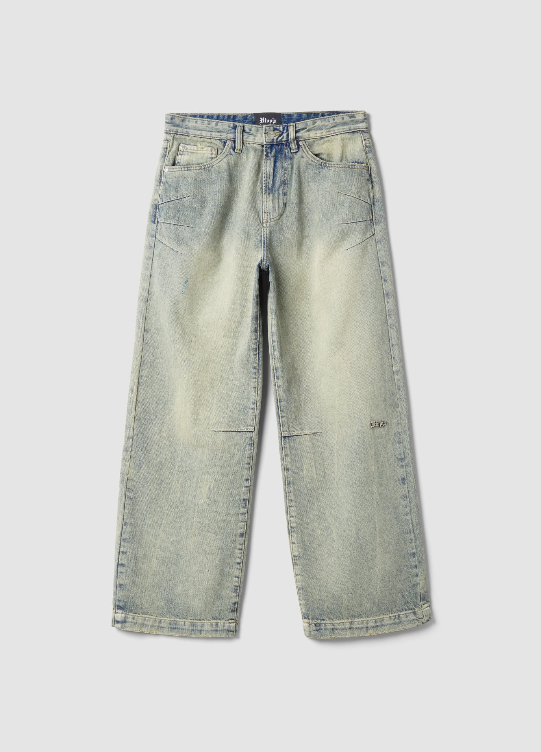 UTOPJA, Wide Leg Denim Vintage Light Blue, Uomo, Blu, Taglia: XL