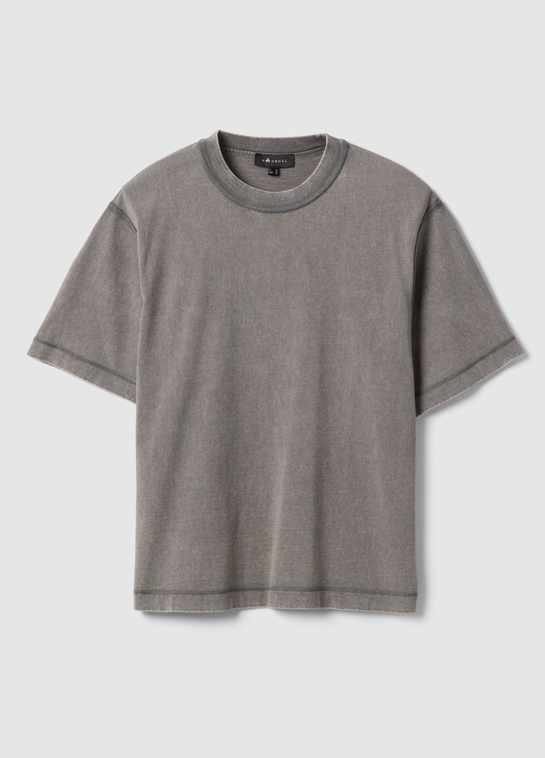 B.ANGEL, Camiseta Gris De Puro Algodón Ajuste Holgado, Hombre, Gris claro, Talla: L
