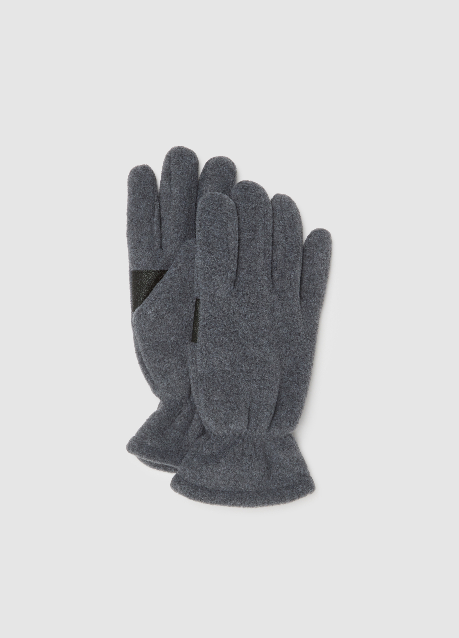 Guanti In Pile Grigi, Hombre, Grey/Black, Talla: L