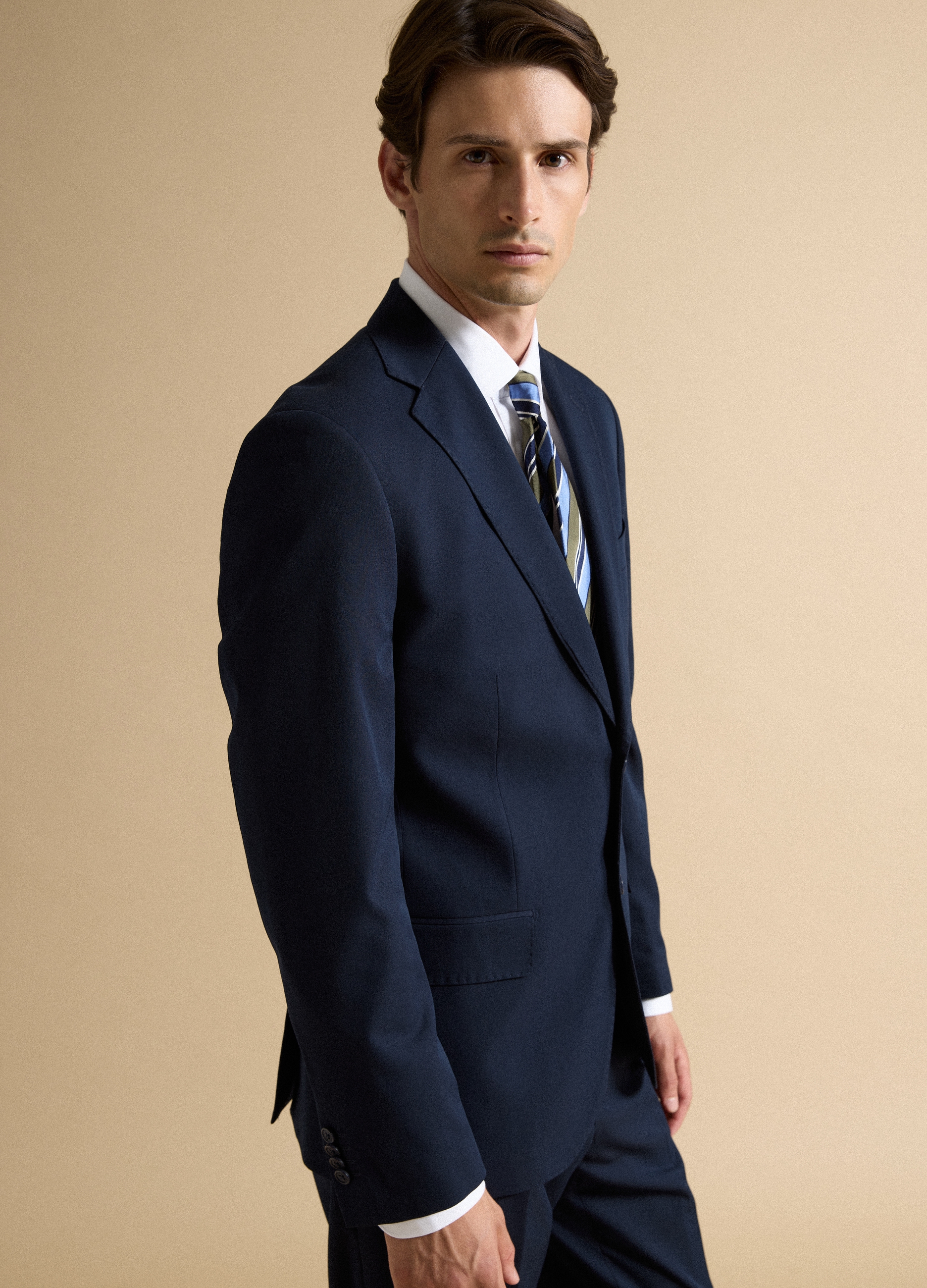 PIOMBO, Blazer Blu In Viscosa Elasticizzata Con Revers Classici, Uomo, Blu, Taglia: 46