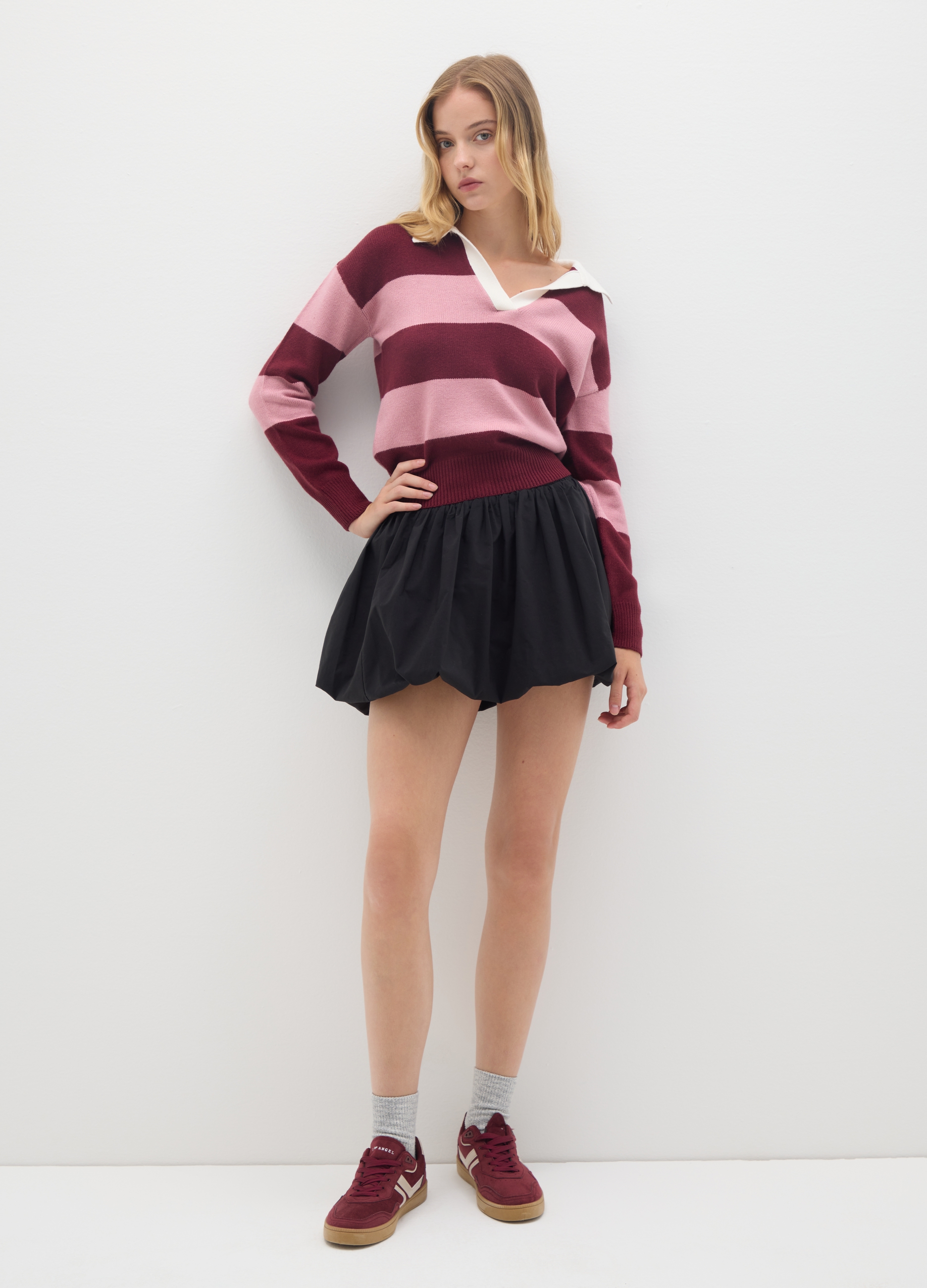 B.ANGEL, Jersey Multicolor En Mezcla De Algodón Ajuste Regular, Mujer, Rojo/Rosa, Talla: 34