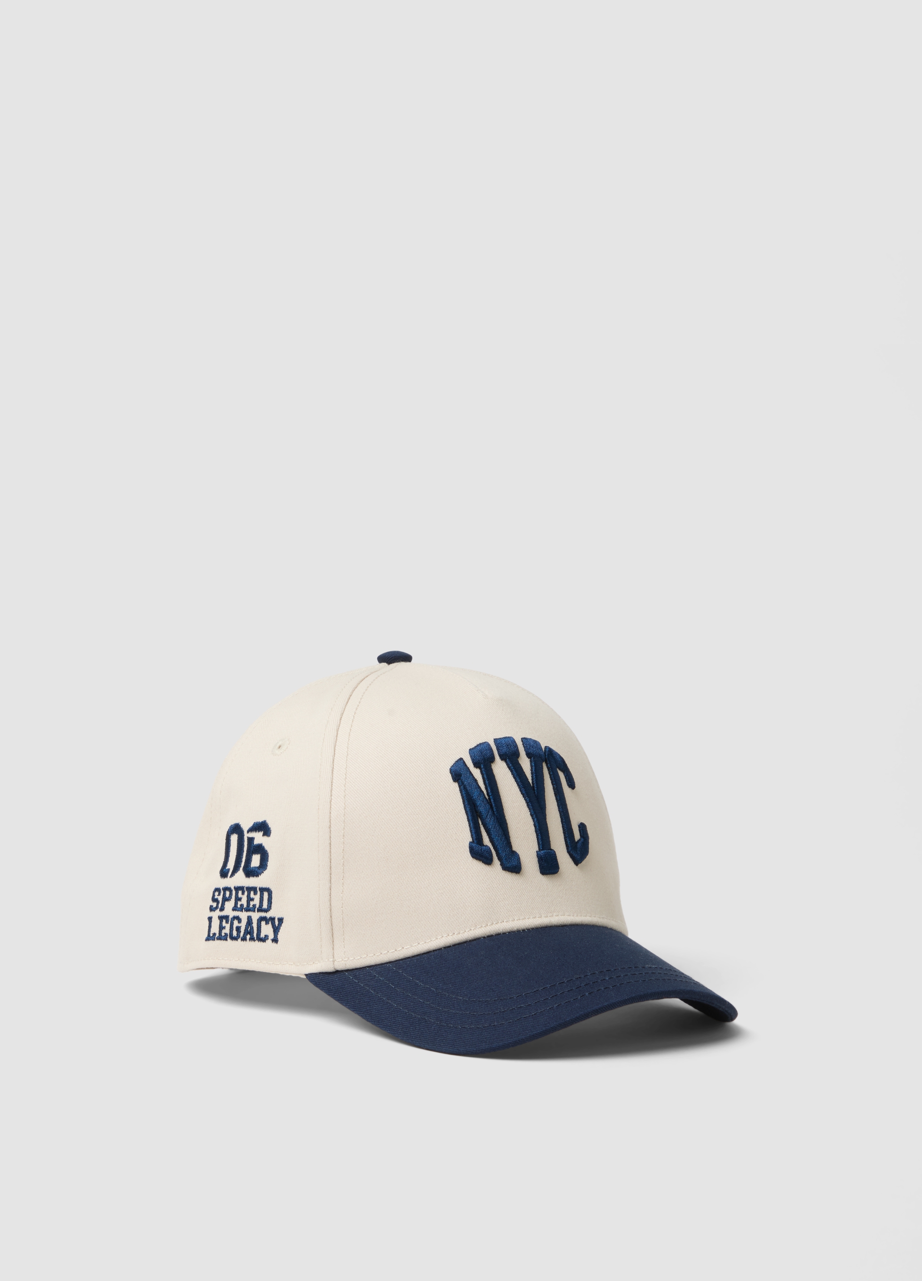 OVS KIDS, Gorra De Béisbol Multicolor De Puro Algodón Para Niño Con Bordado, Niño, Blanco/azul, Talla: 56