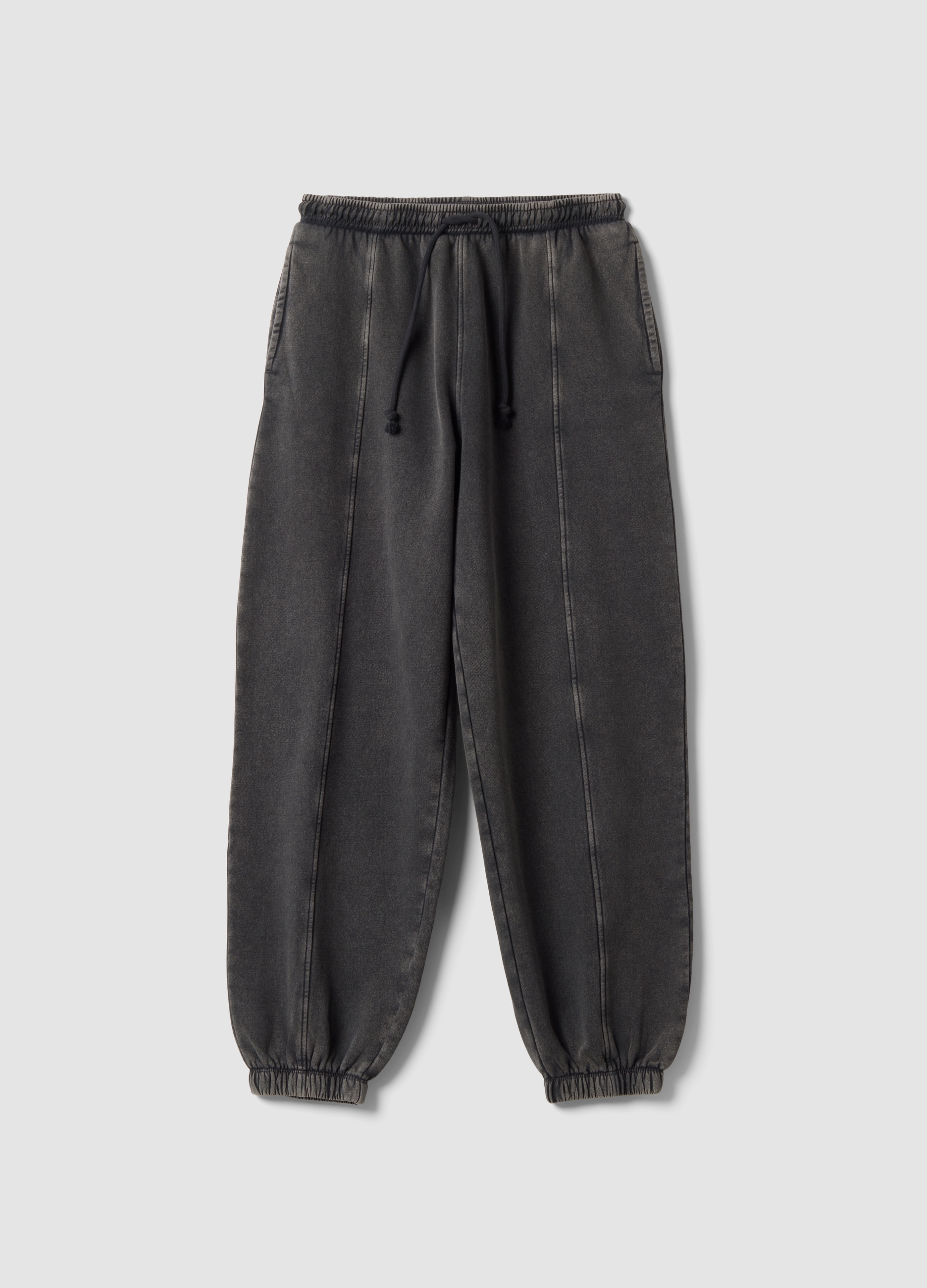 B.ANGEL, Pantaloni Jogger Grigi In Misto Cotone Con Coulisse, Donna, Grigio, Taglia: S