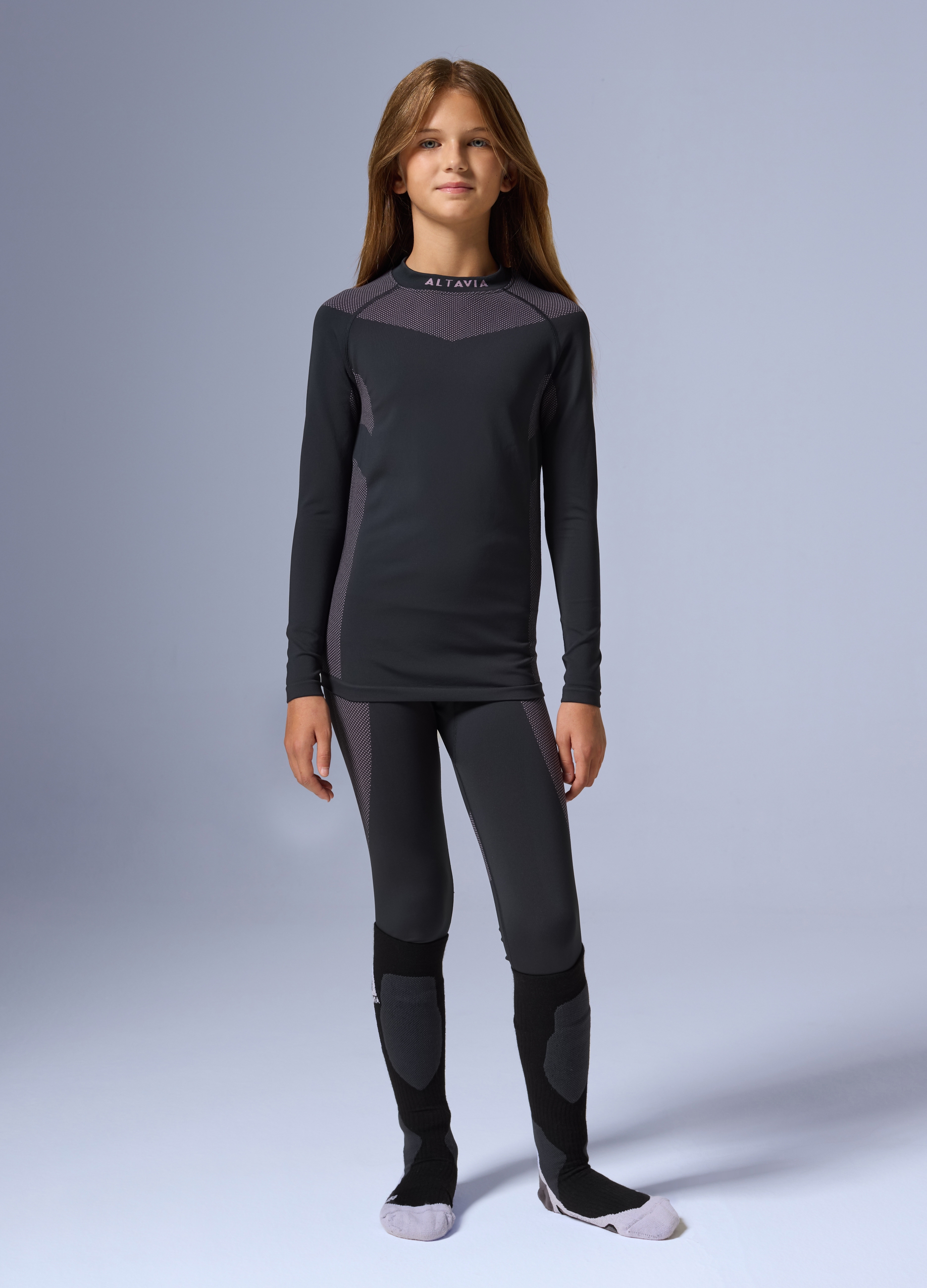 ALTAVIA, Leggings Termici Seamless Altavia With Deborah Compagnoni, Bambina, Nero, Taglia: 10