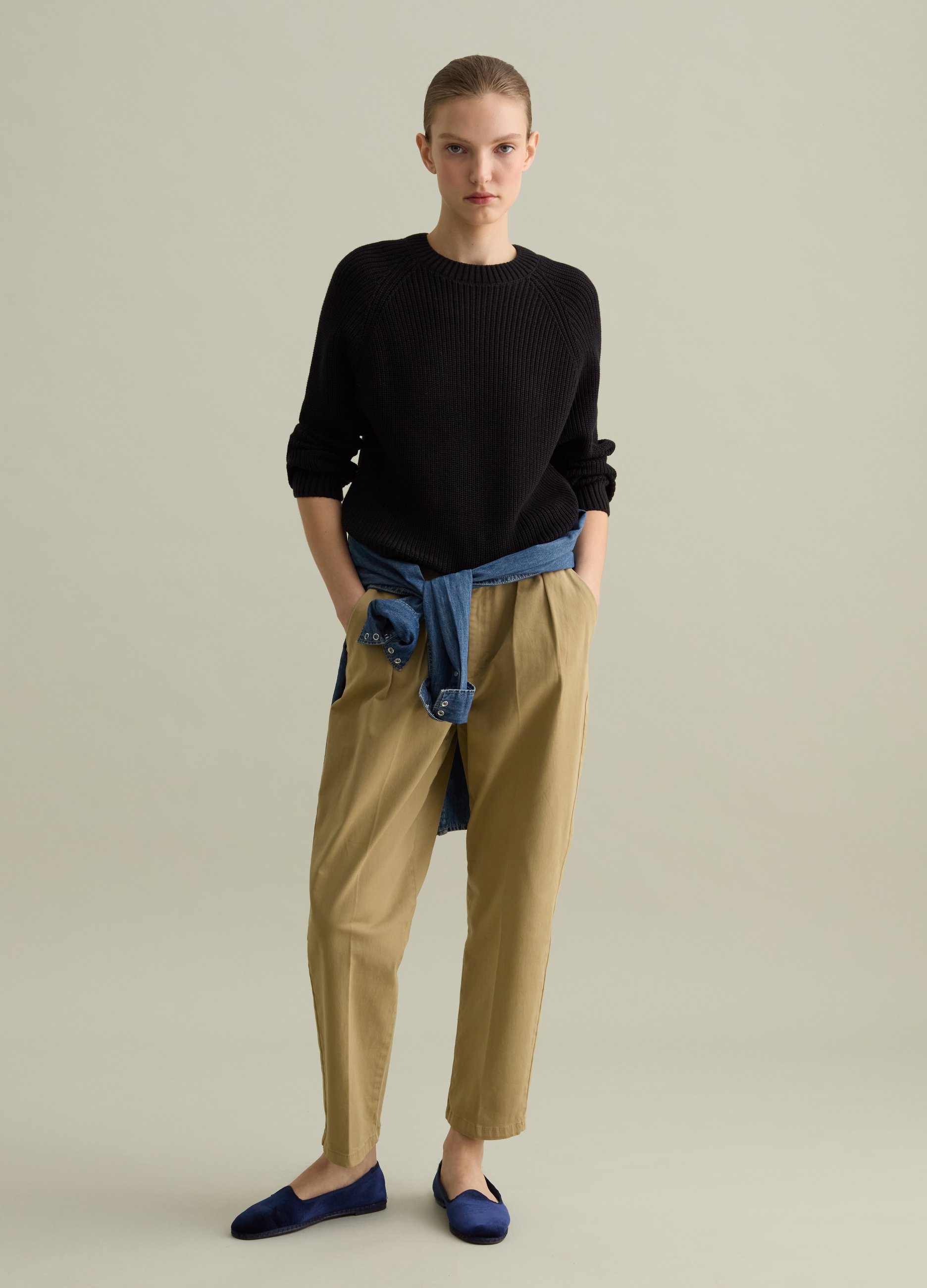 PIOMBO, Jersey En Punto Tricot Con Mangas Raglán, Mujer, Negro, Talla: 36