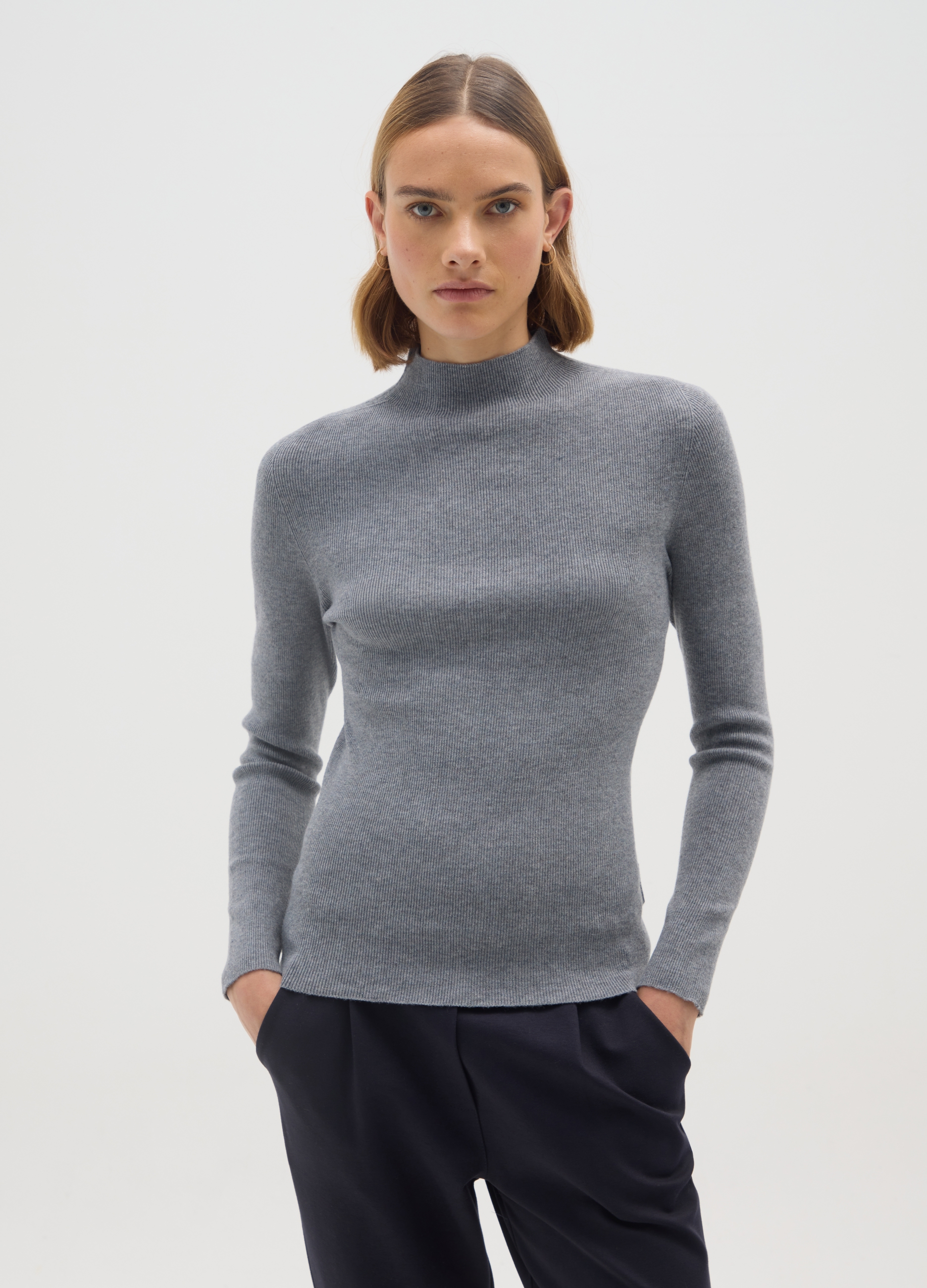 HYBRID, Maglione Grigio Regular Fit, Donna, Grigio, Taglia: FASUL