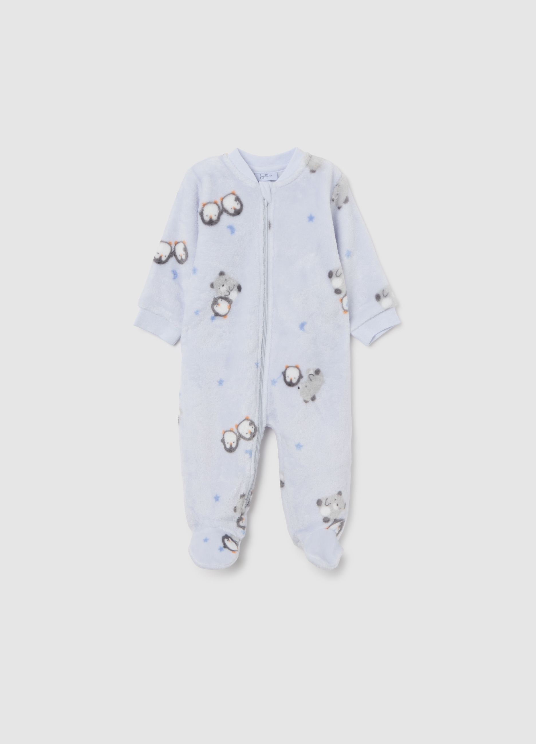 FAGOTTINO, Tutina Azzurra Con Stampa Animaletti, Neonato, Azzurro, Taglia: 3-6