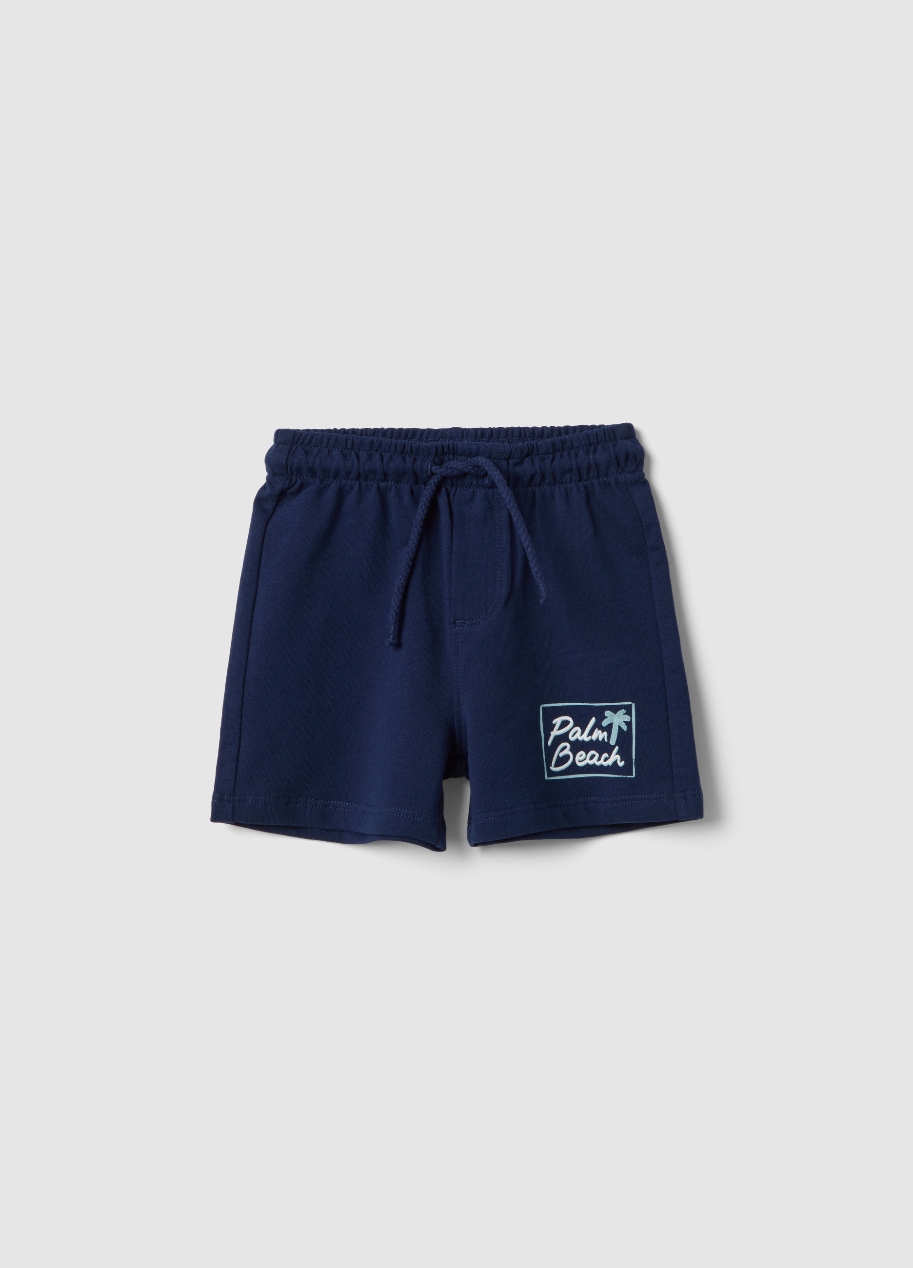 FAGOTTINO, Short Azul De Puro Algodón Para Niño Con Ajuste Regular Y Gráfica, Niño, Azul oscuro, Talla: 12-18