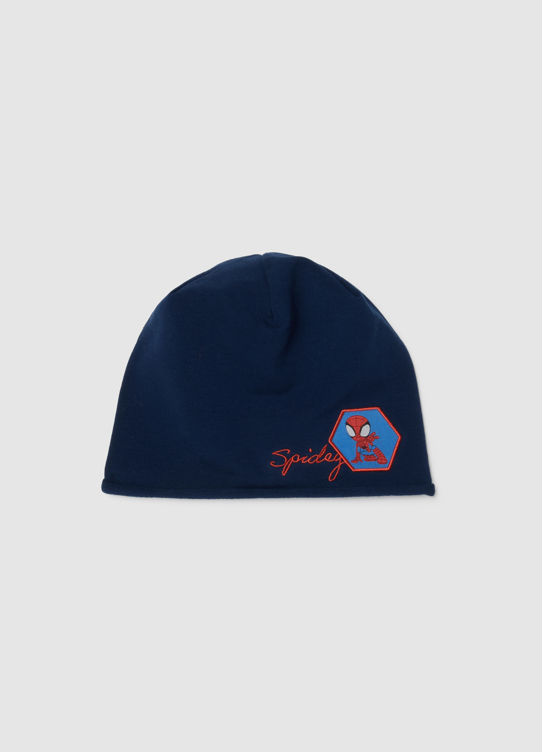 FAGOTTINO, Cappello In Cotone Elasticizzato Blu Da Bimbo Con Motivo Di Spiderman, Bambino, Blu, Taglia: 42-44