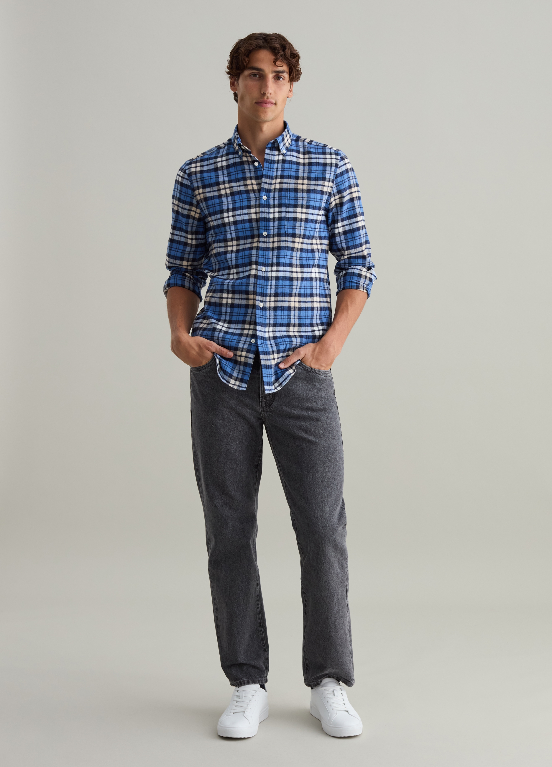 PIOMBO, Camicia In Flanella Check, Uomo, Multicolor, Taglia: S