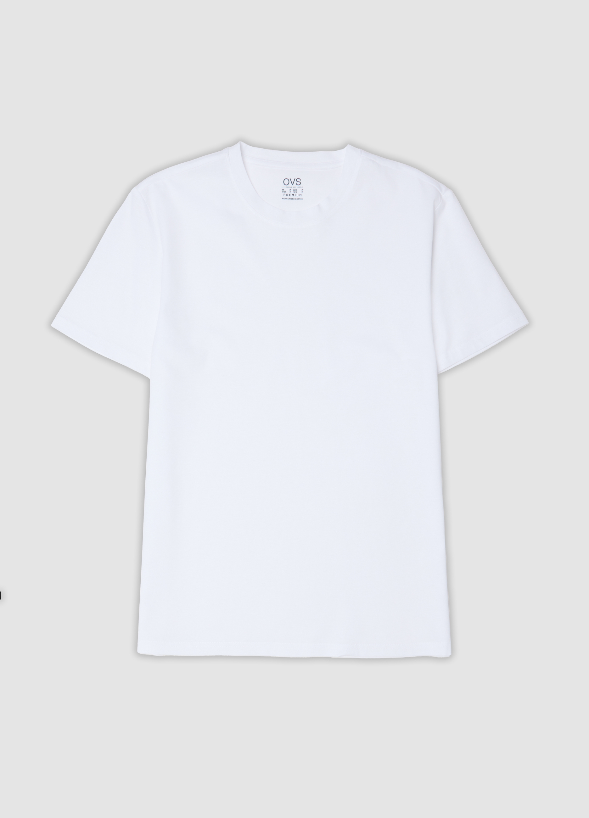 OVS, T-shirt Bianca In Puro Cotone Mercerizzato A Girocollo, Uomo, Bianco, Taglia: L