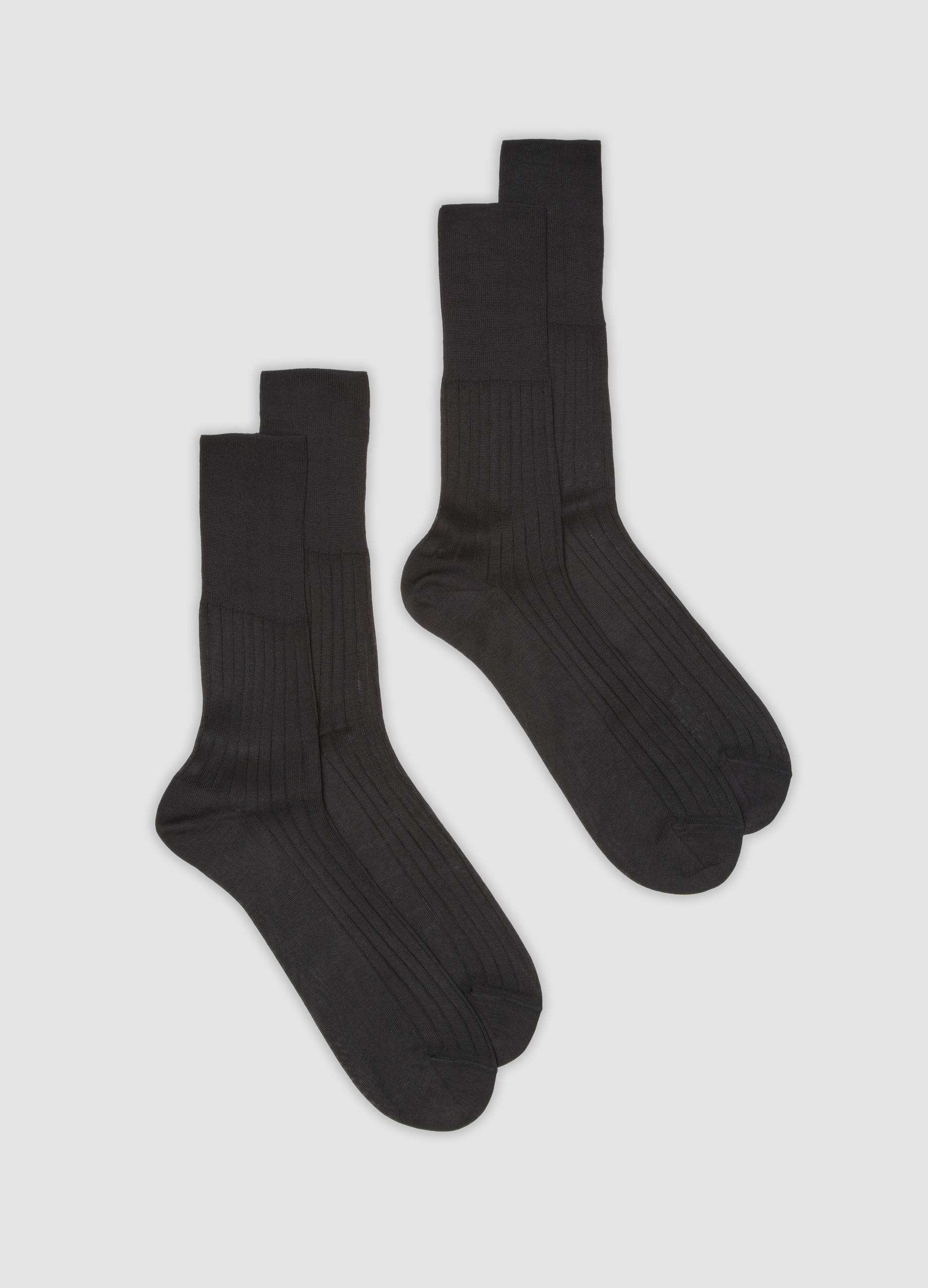 OVS, Bipack Di Calze Midi Grigie In Puro Cotone, Uomo, Grigio, Taglia: 44/46