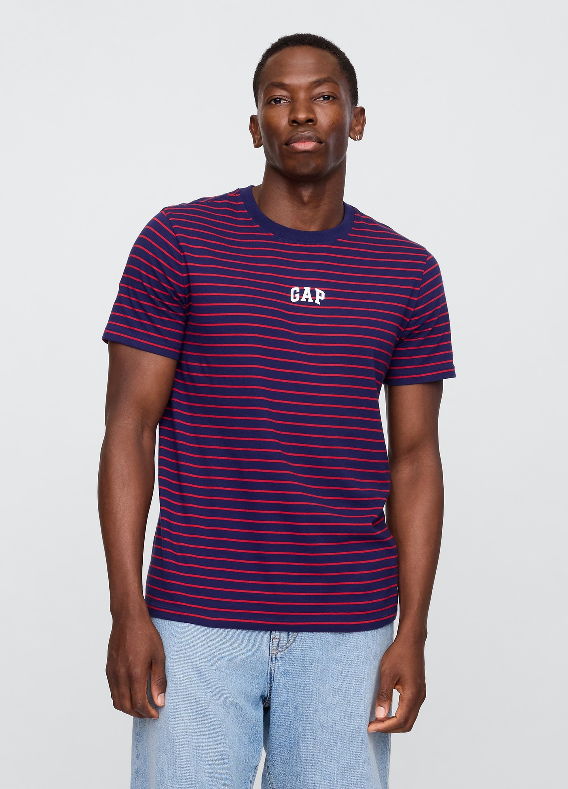 GAP, T-shirt In Cotone Elasticizzato A Righe, Uomo, Blu, Taglia: XXL