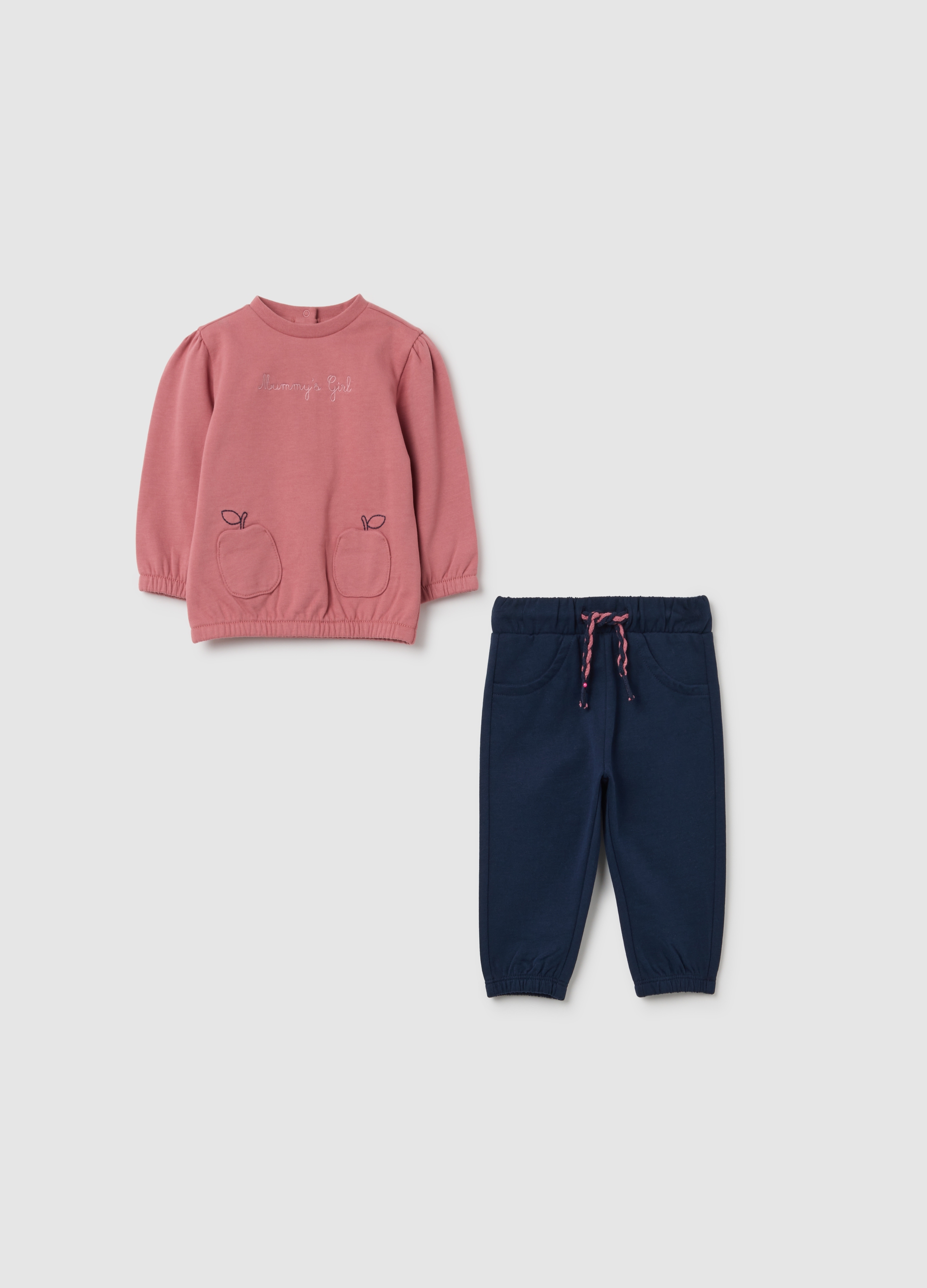 Completo Da Neonata In Puro Cotone Rosa, Bebé Niña, Rosa en polvo, Talla: 6-9