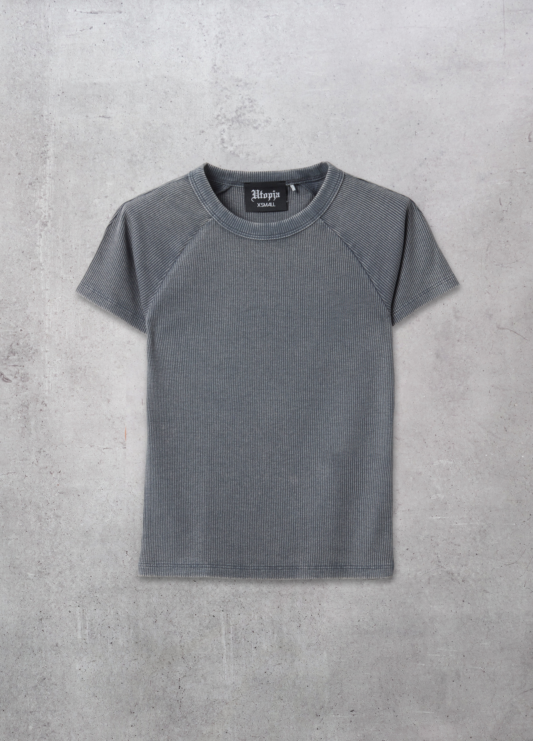 UTOPJA, Camiseta Perfecta De Canalé Gris Vintage, Mujer, Gris pizarra, Talla: 34