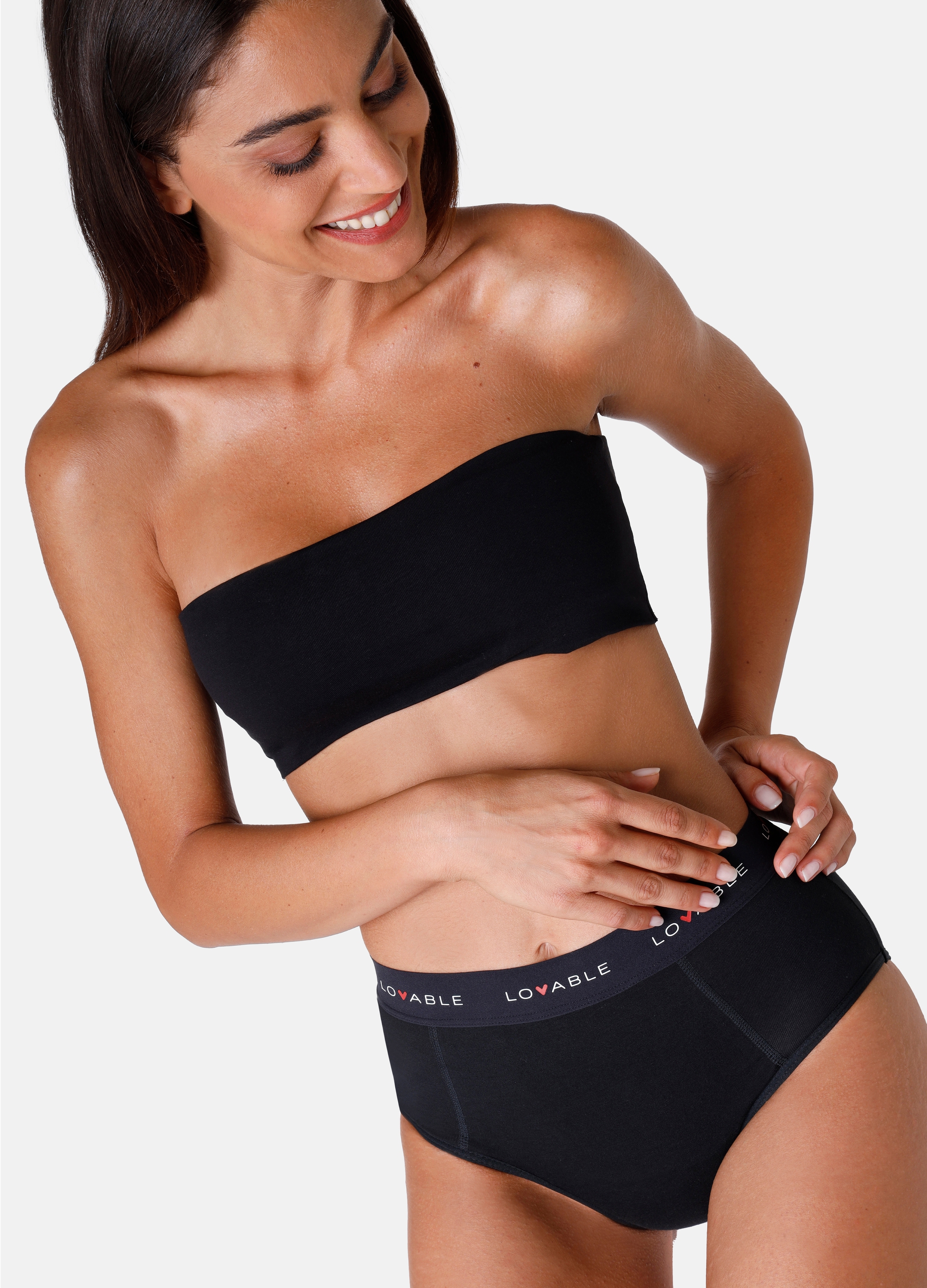 LOVABLE, Culotte Da Ciclo Flusso Medio, Donna, Nero, Taglia: XL