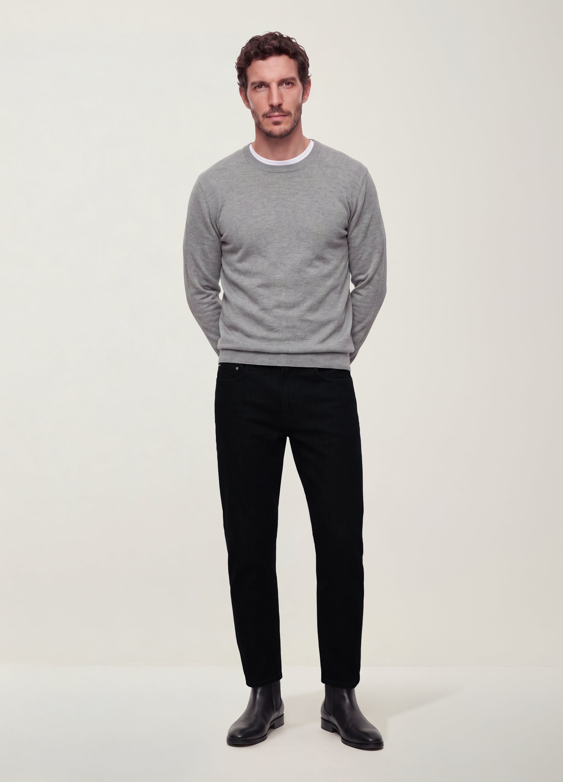 OVS, Pantaloni Straight Neri In Twill Di Cotone Elasticizzato, Uomo, Nero, Taglia: 52