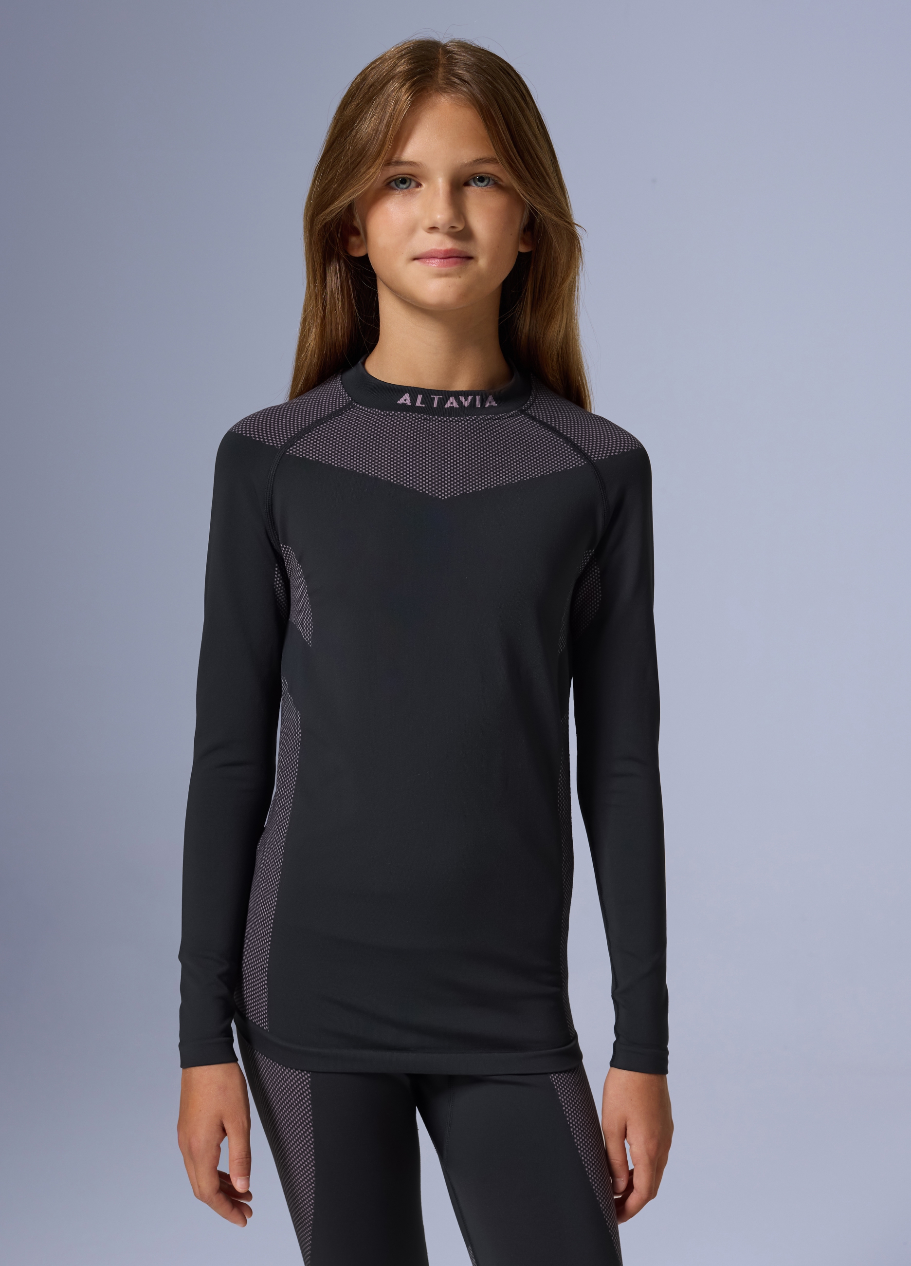 ALTAVIA, T-shirt Termica Seamless A Manica Lunga Altavia With Deborah Compagnoni, Bambina, Nero, Taglia: 8